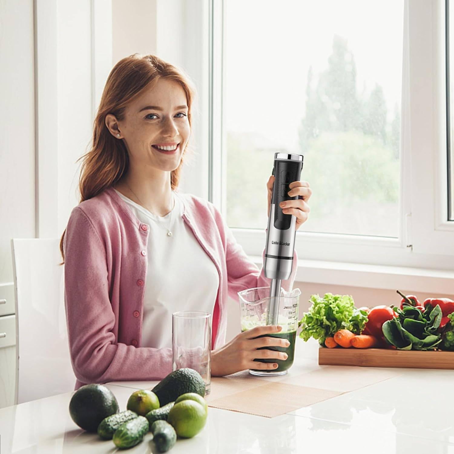 Sionne Portable Electric Immersion Hand Blender Stick Blender Rechargeable Cordless