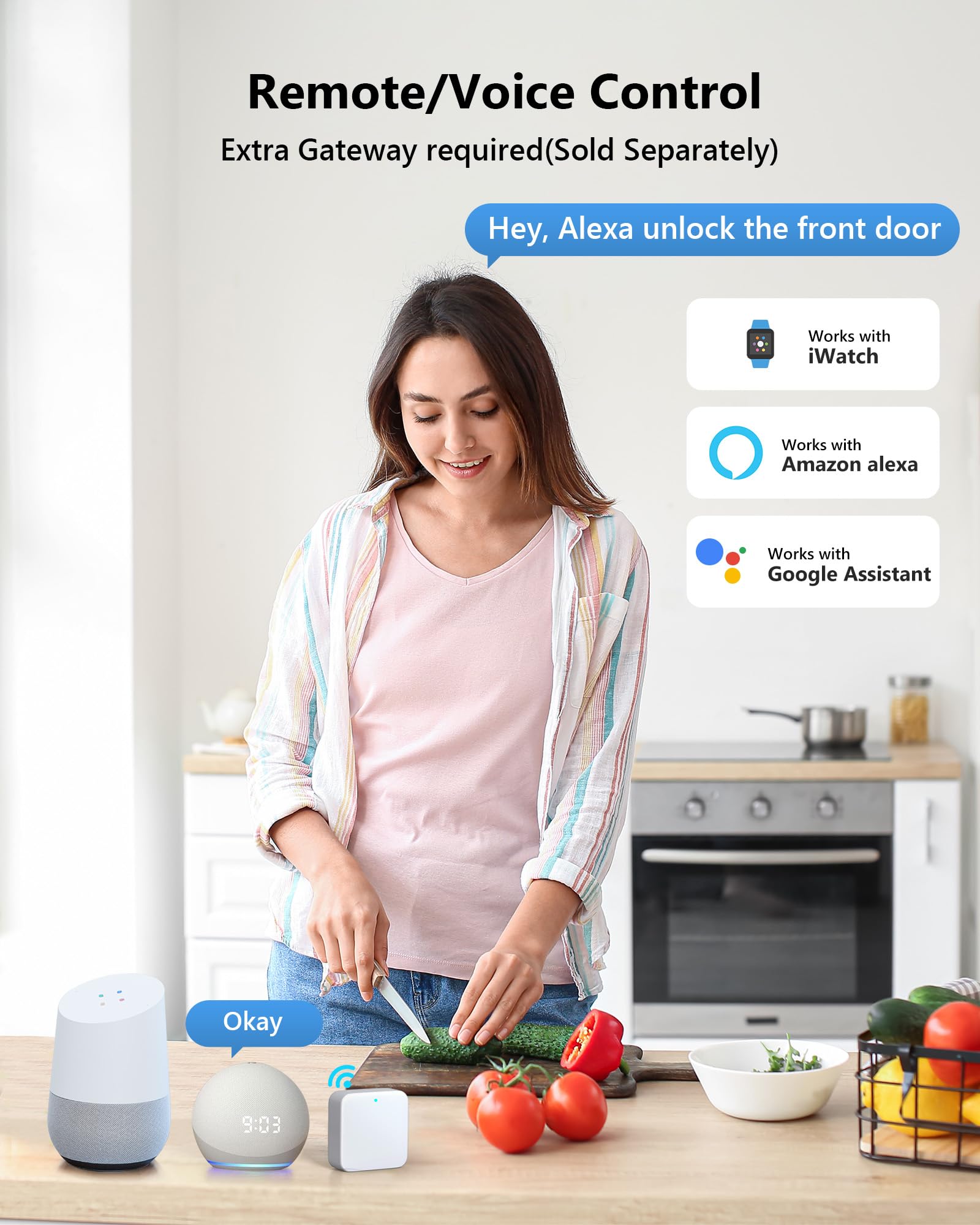 Zowill Smart Lock - Keyless Entry Door Lock With App Control, Touchscreen Keypad Electronic Digital Lock, Auto-Lock, Easy Installation, Smart Door Locks For Front Door