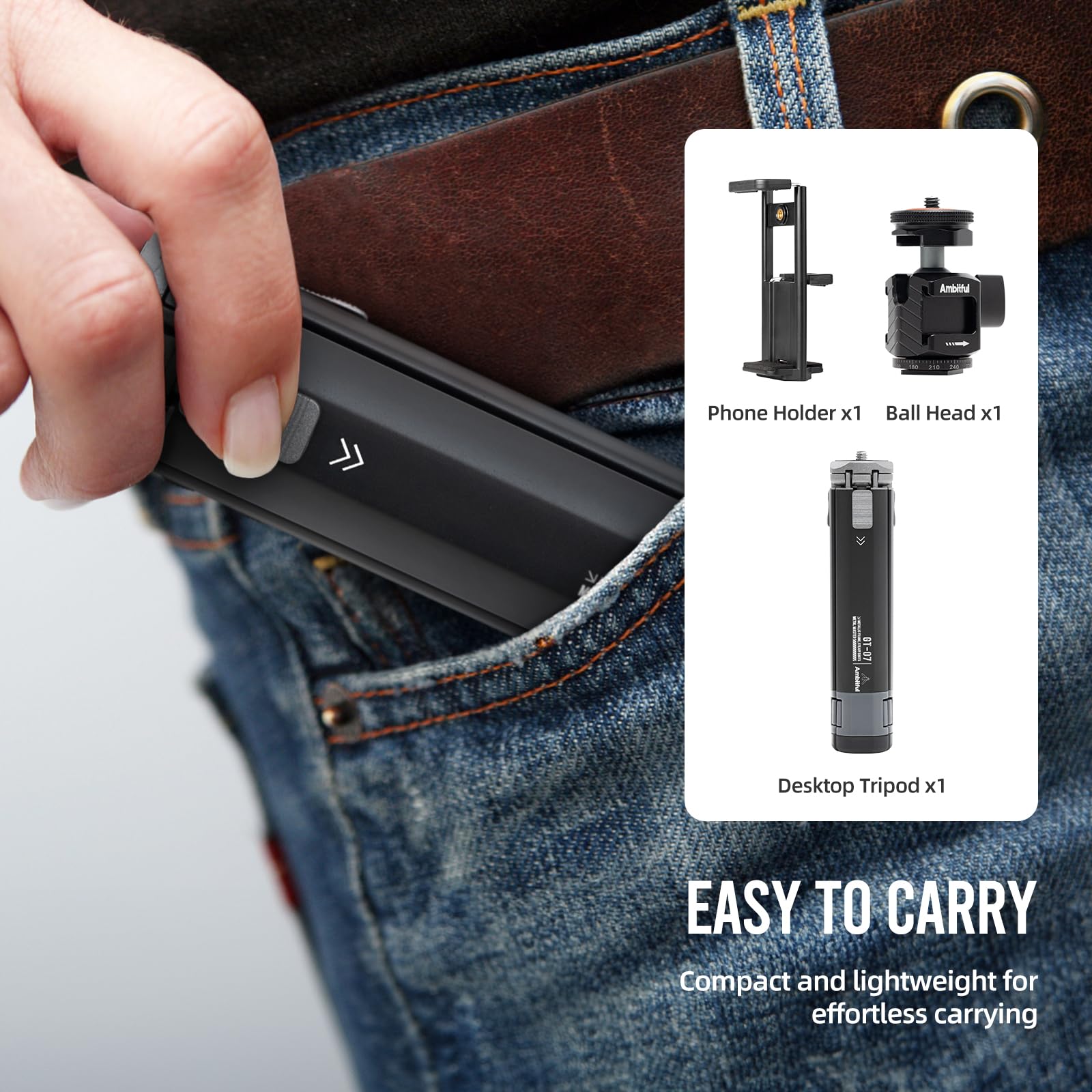 Ambitful Gt-07 Mini Tripod Stand Holder,Travel Tripod,With 360° Ball Head,Cold Shoe Mount,1/4 Inch Screw For Dslr Camera Video/Camcorder/Camera Mobile Phone Action Cam,Max. Load 6.6Lb