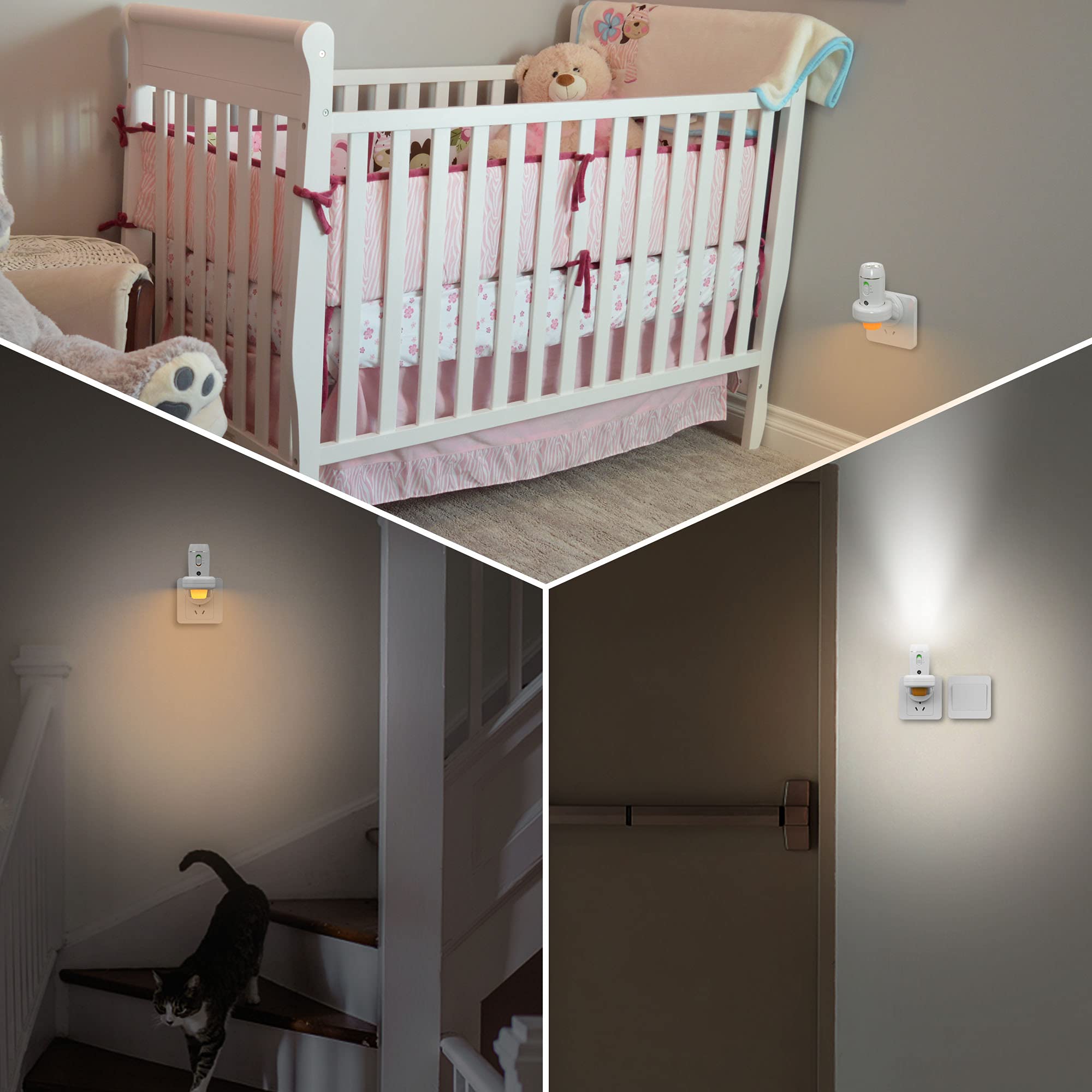 Aosbet Thovas Emergency Led Flashlight, 3-In-1 Rechargeable Power Failure Light, Multi-Function Portable Automatically Handheld Lights For Home, Lighting Sensor Night Light, 2 Packs