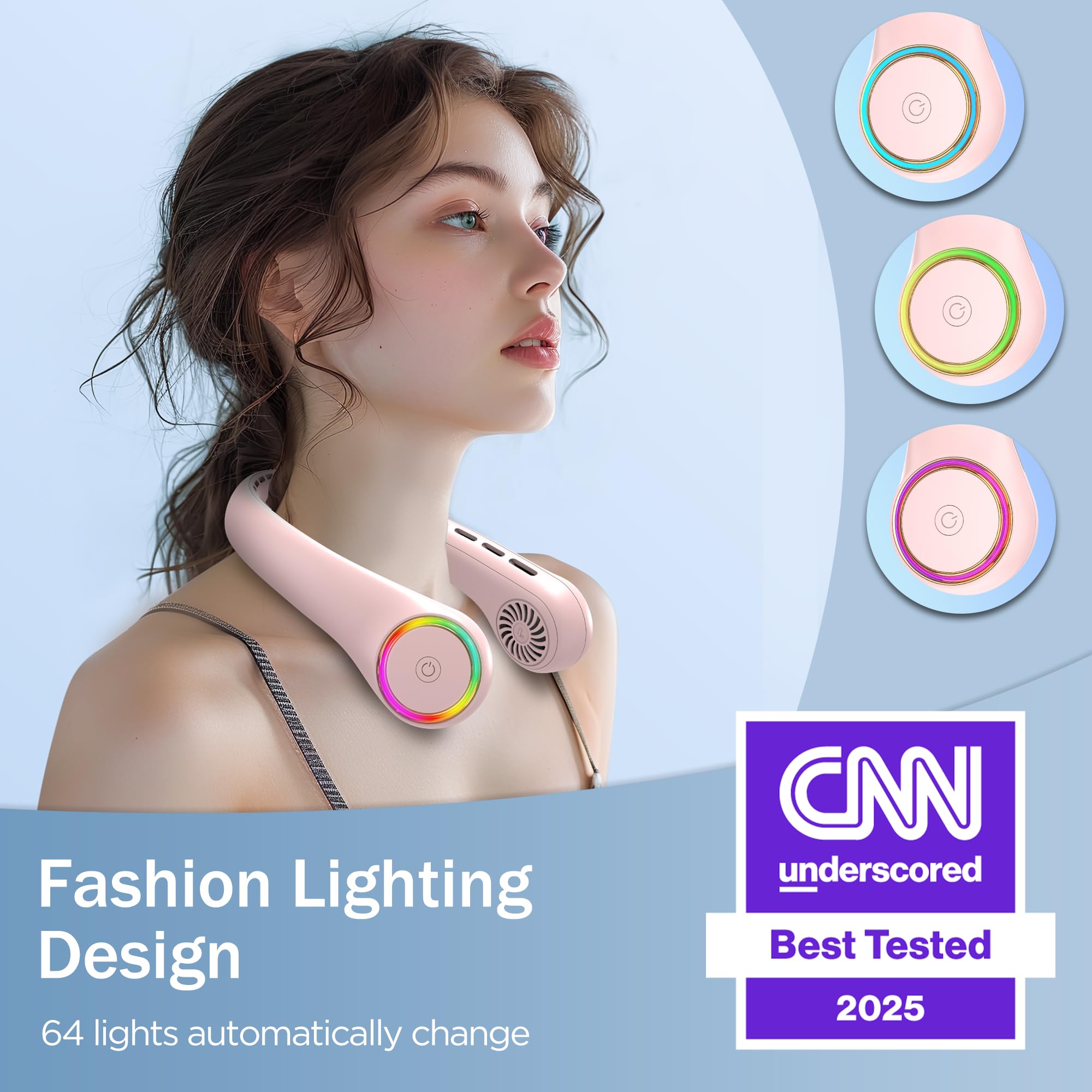 Neck Fan, Portable Fan With 5-17H Lifespan, 4000Mah Neck Fan Air Conditioner With 3 Adjustable Speed