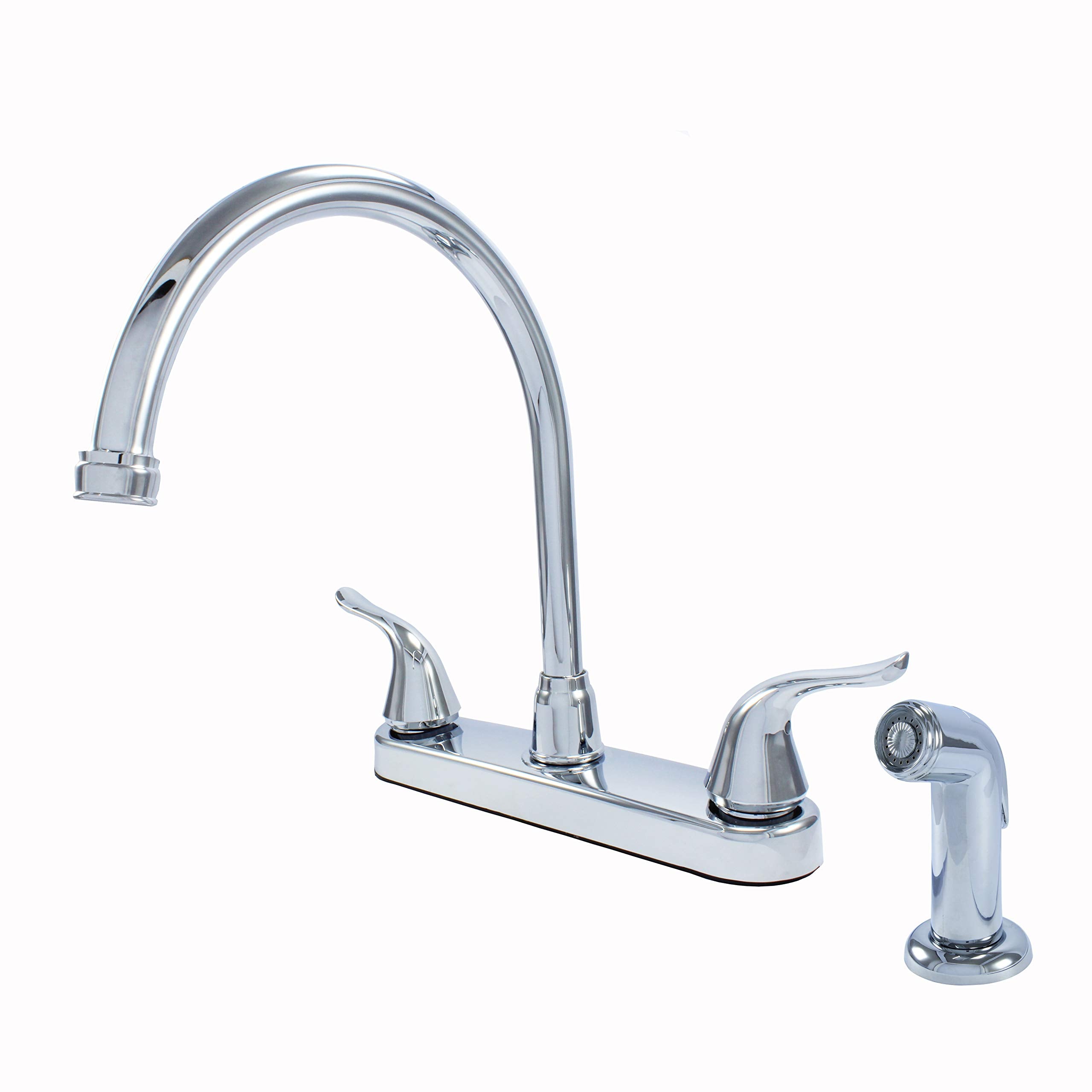 Wmf Rv Kitchen Sink Faucet With Side Spray, Full Swivel High Spout, Double Handle Kitchen Faucet, Chrome, For Mobile Home, Travel Trailer, Camper, Motorhomes, Camping Essentials, Rv Must Haves