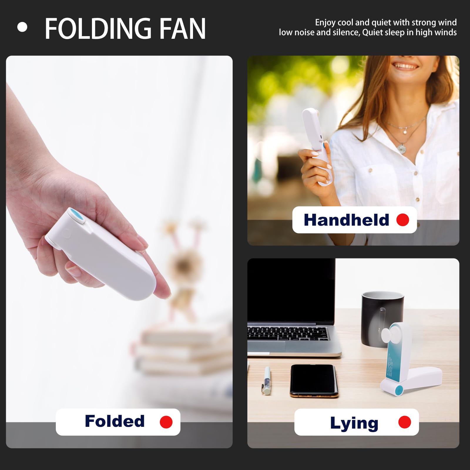 Personal Handheld Fan, Mini Portable Pocket Fan, Small Lightweight Usb Rechargeable For Home Sports