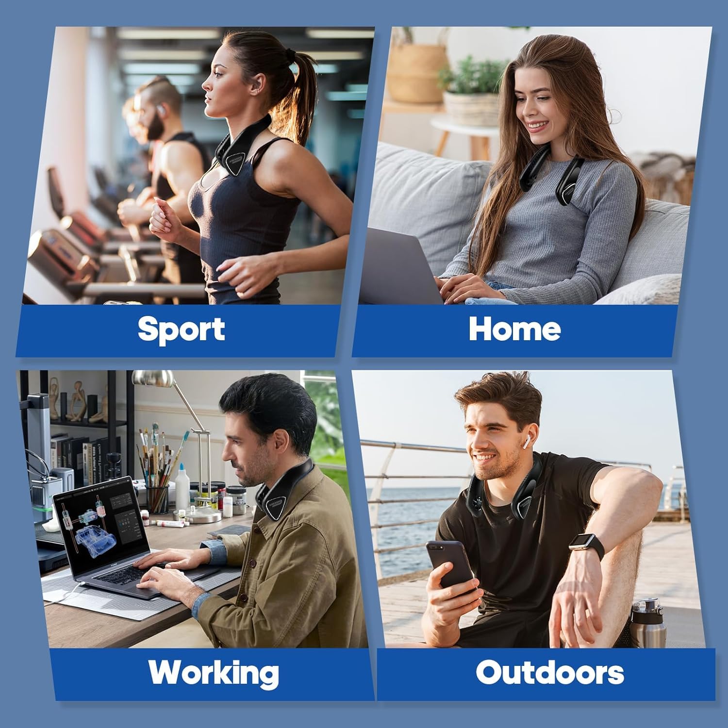 Kakashi 6000Mah Portable Neck Fan Rechargeable, Bladeless Operated Wearable Personal Fan