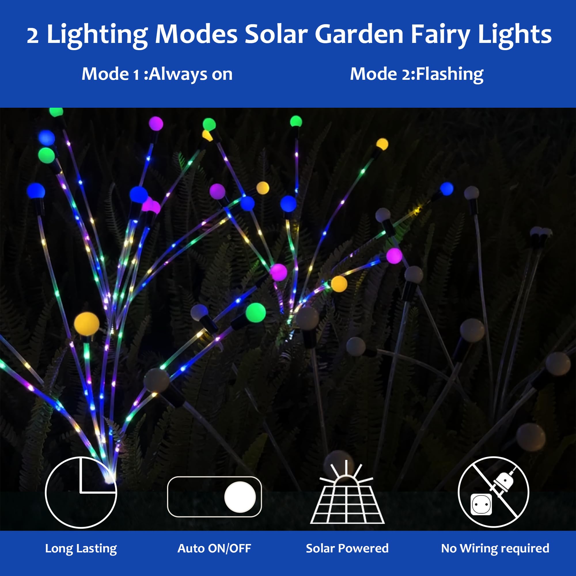 Zavothy Solar Garden Lights, Christmas Decorations Solar Fairy Lights Outdoor Waterproof, 4 Pack 32Leds Sway By Wind, Dancing Fireflies Lights For Garden Decor Yard Patio Pathway Decoration