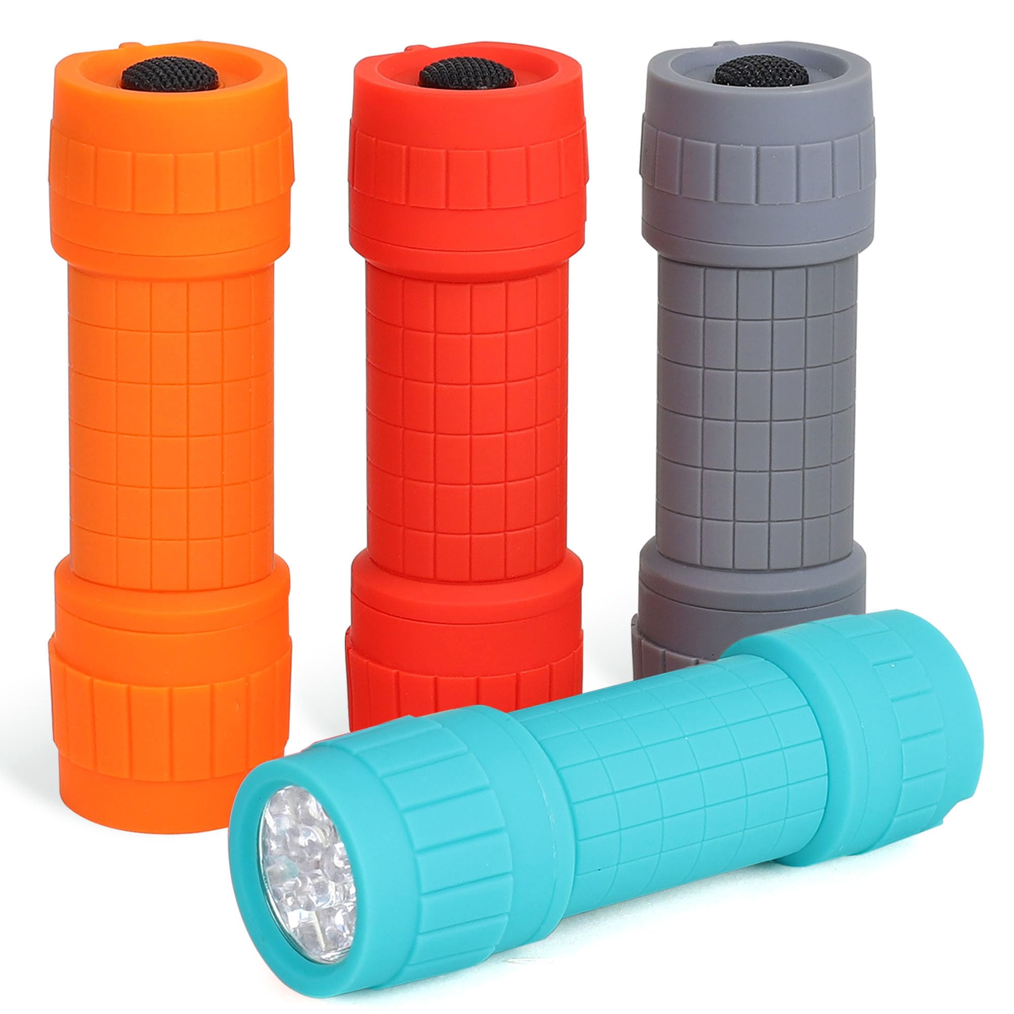 Fastpro 4-Pack 9-Led Mini Flashlight Set, Aaa Batteries Are Included And Pre-Installed, Perfect For Class Teaching, Camping, Wedding Favor