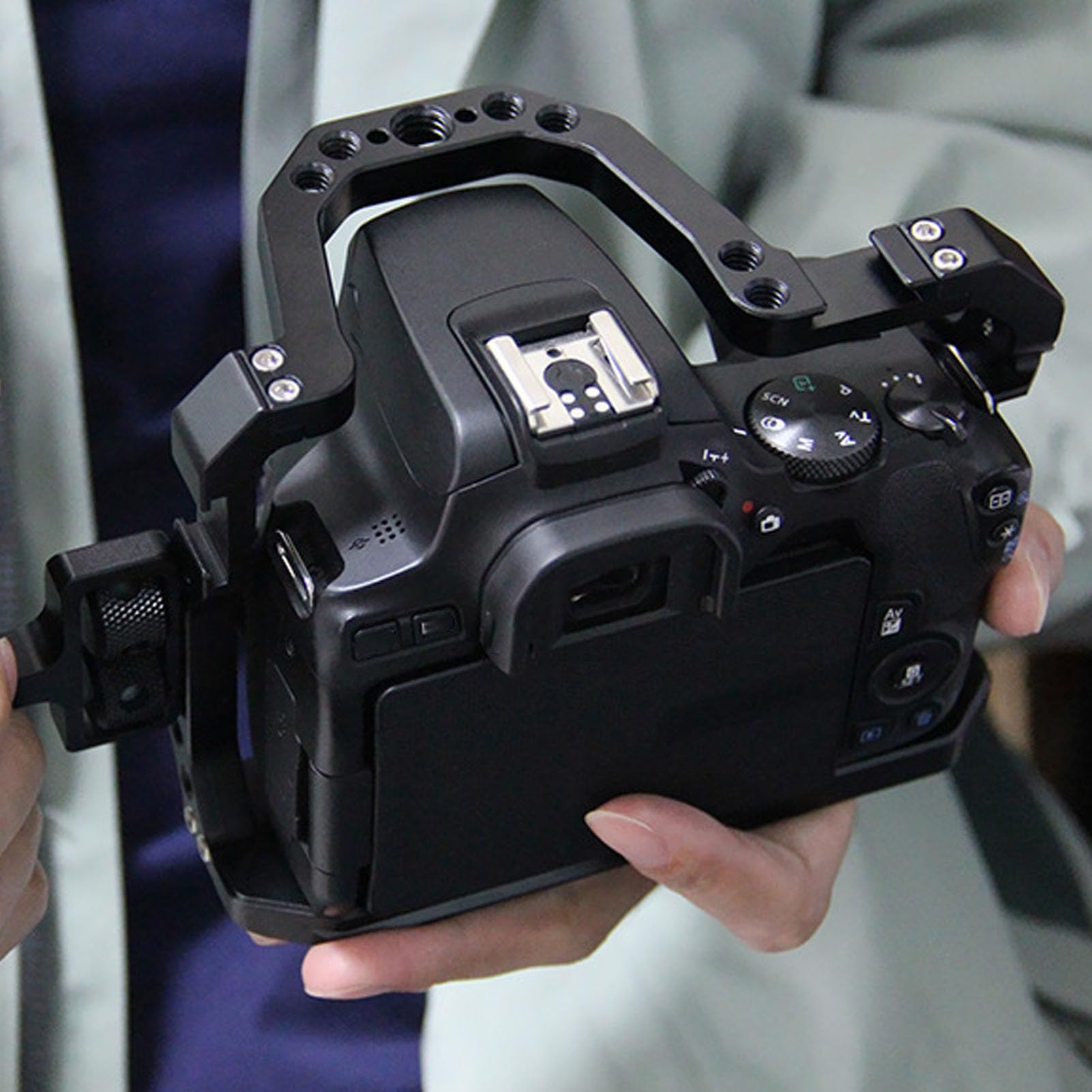 Xumiuziy Camera Stabilizer For 200D 200Dii, Video Camera Cage Rig Universal Stabilizer, Aluminum Alloy Camera Camcorder Stabilizer Extension Cage, Versatile Device Expansion Support