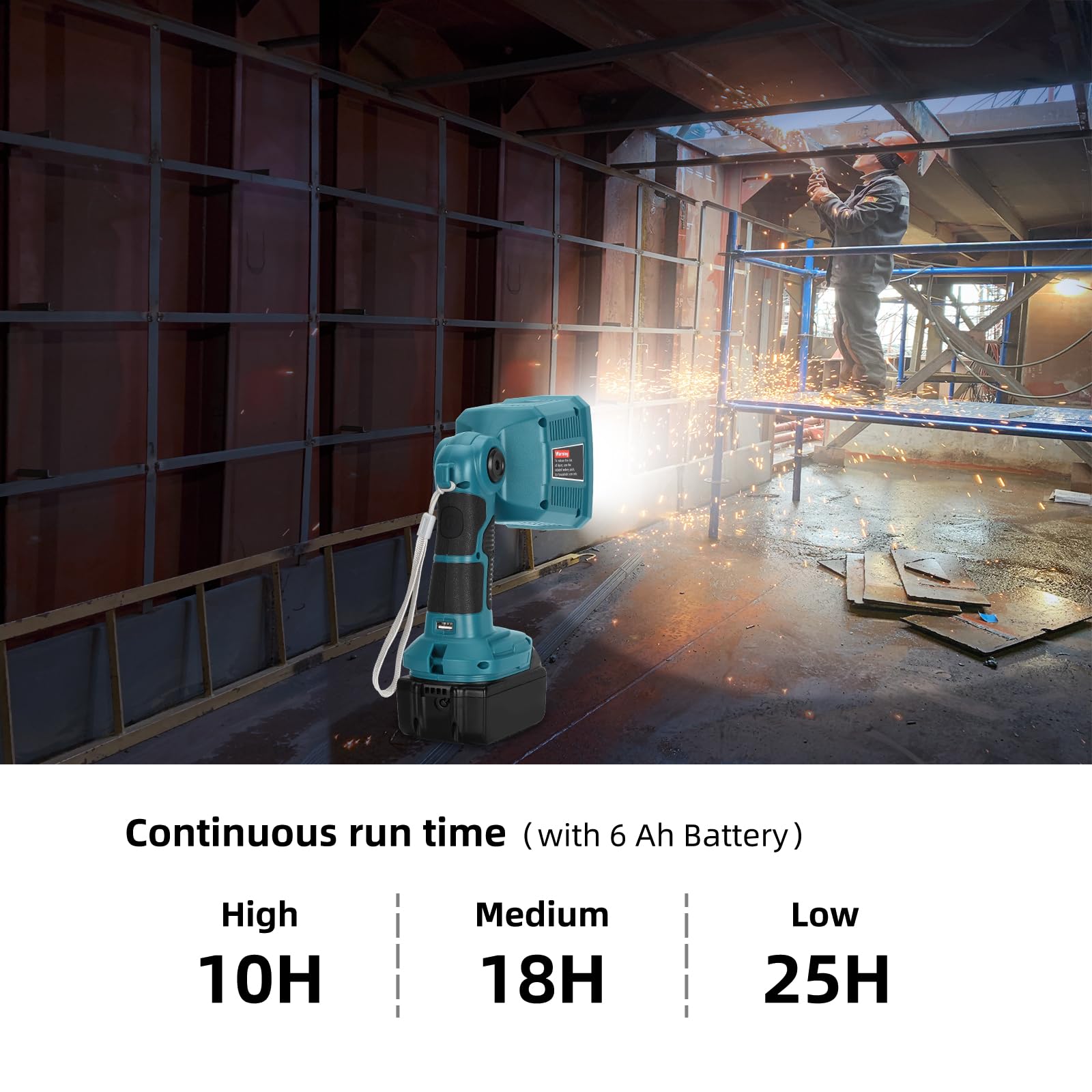 Dteztech Cordless Flashlight For Makita 18V Lxt Lithium-Ion Battery, 18W 1250Lm Led Work Light With Usb Port, Jobsite Light With 110 Degree Pivoting Head Indoor Outdoor Use