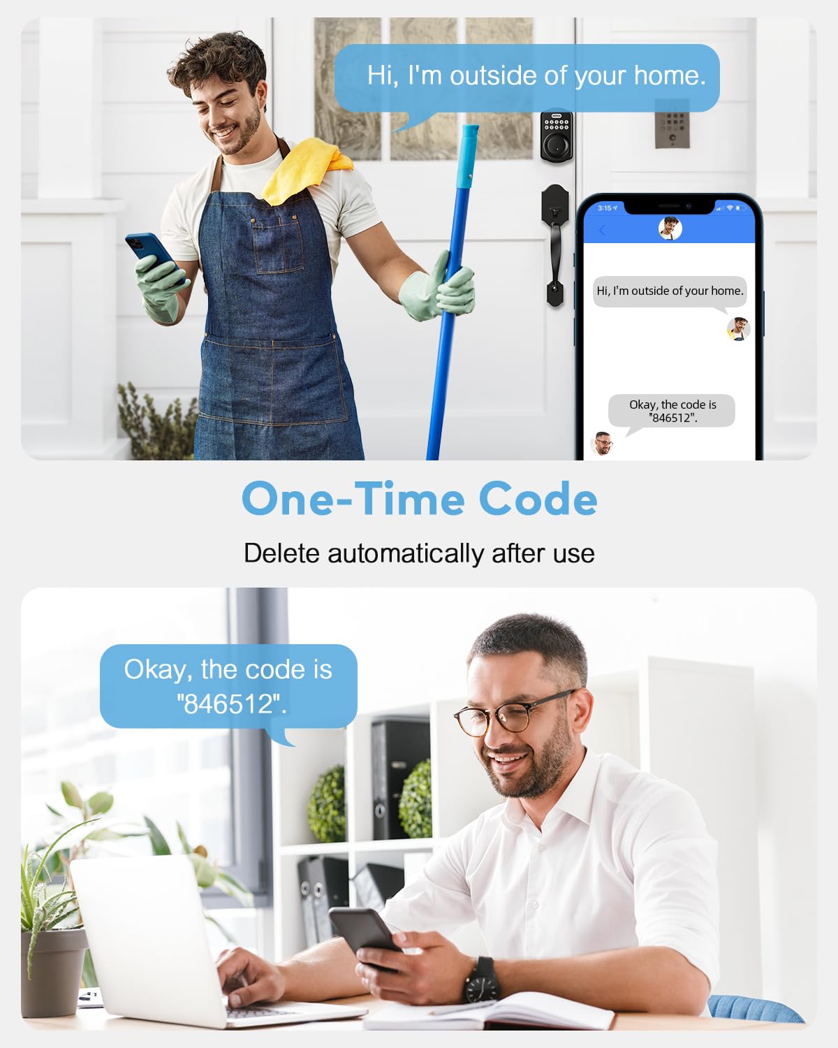 Revolo Re001 Electronic Keypad Deadbolt, Keyless Entry Door Lock, Keyed Entry, Auto Lock, Smart Lock With Handle, Front Door Handle Sets, Anti-Peeking Password, Sandblasted Black