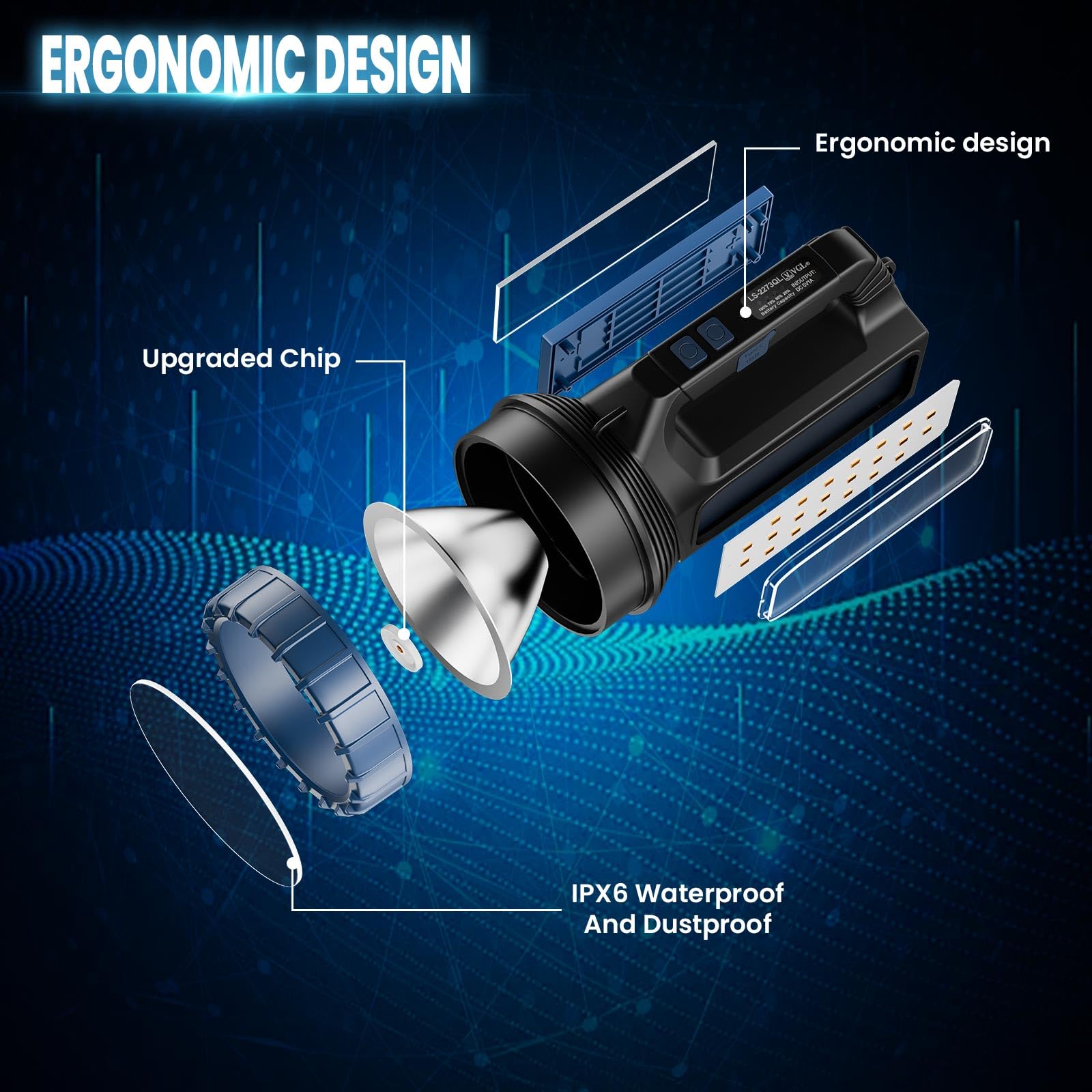 E-Shidai Solar Flashlights, Solar Flashlight Flashlights For Multi Function Led Flashlight With Emergency Strobe Light Emergencies, Led High Lumens, Usb C And Large Capacity Battery (4Pcs)