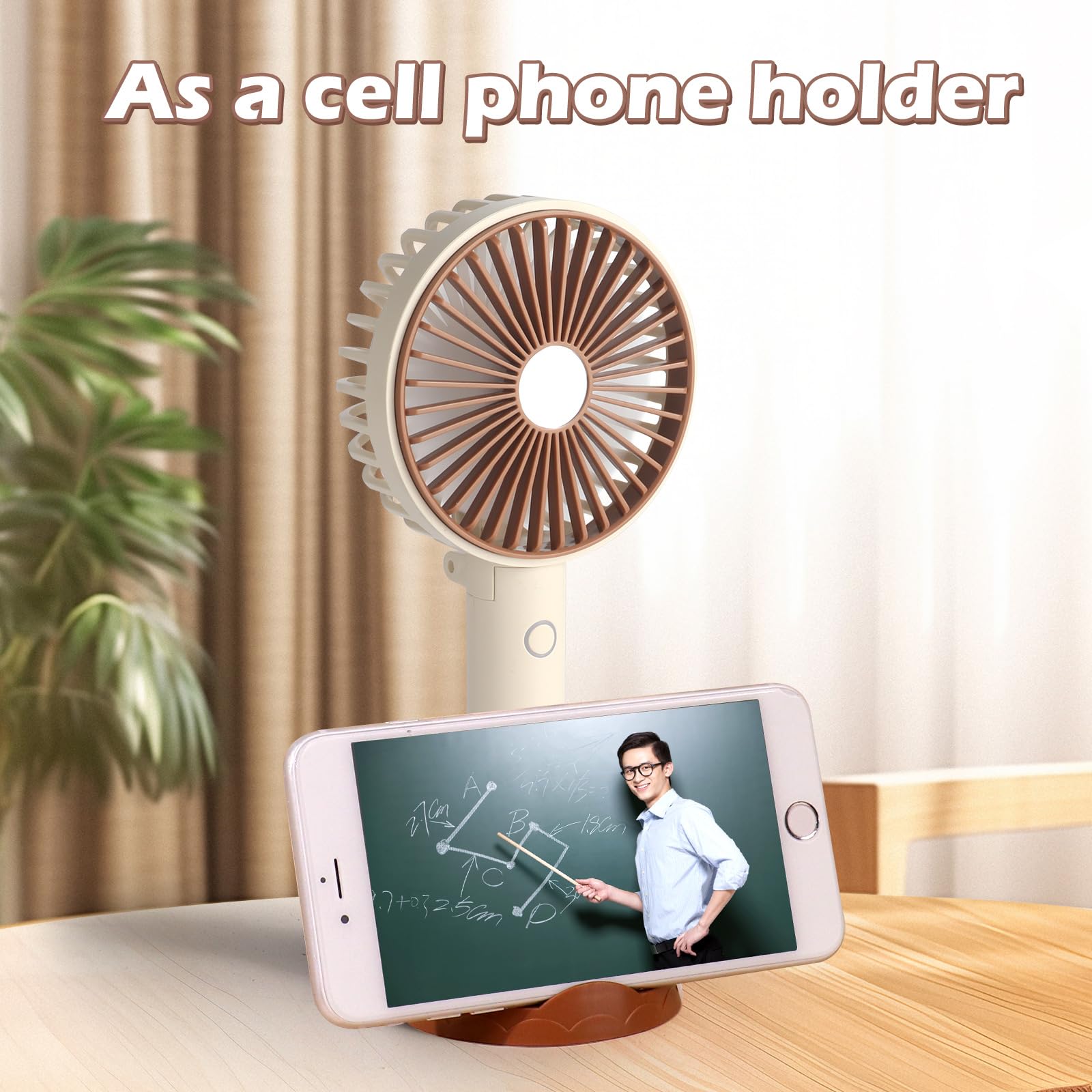 Handheld Fan - Portable Mini Fan For Travel With Usb Battery Operated, Small Foldable Rechargeable