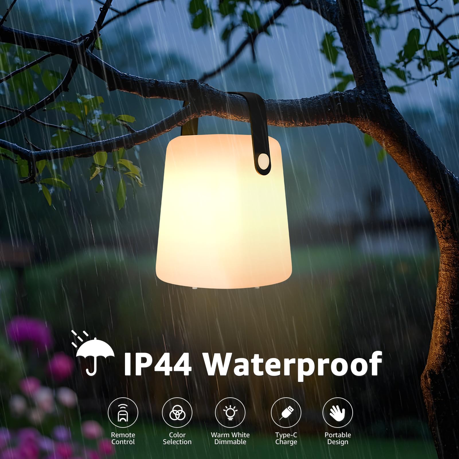 Uuffoo Table Lamp Outdoor Warm White Rgb Usb Charging Cordless Lamp Led Table Lamp Ip44 For Garden Terrace Patio