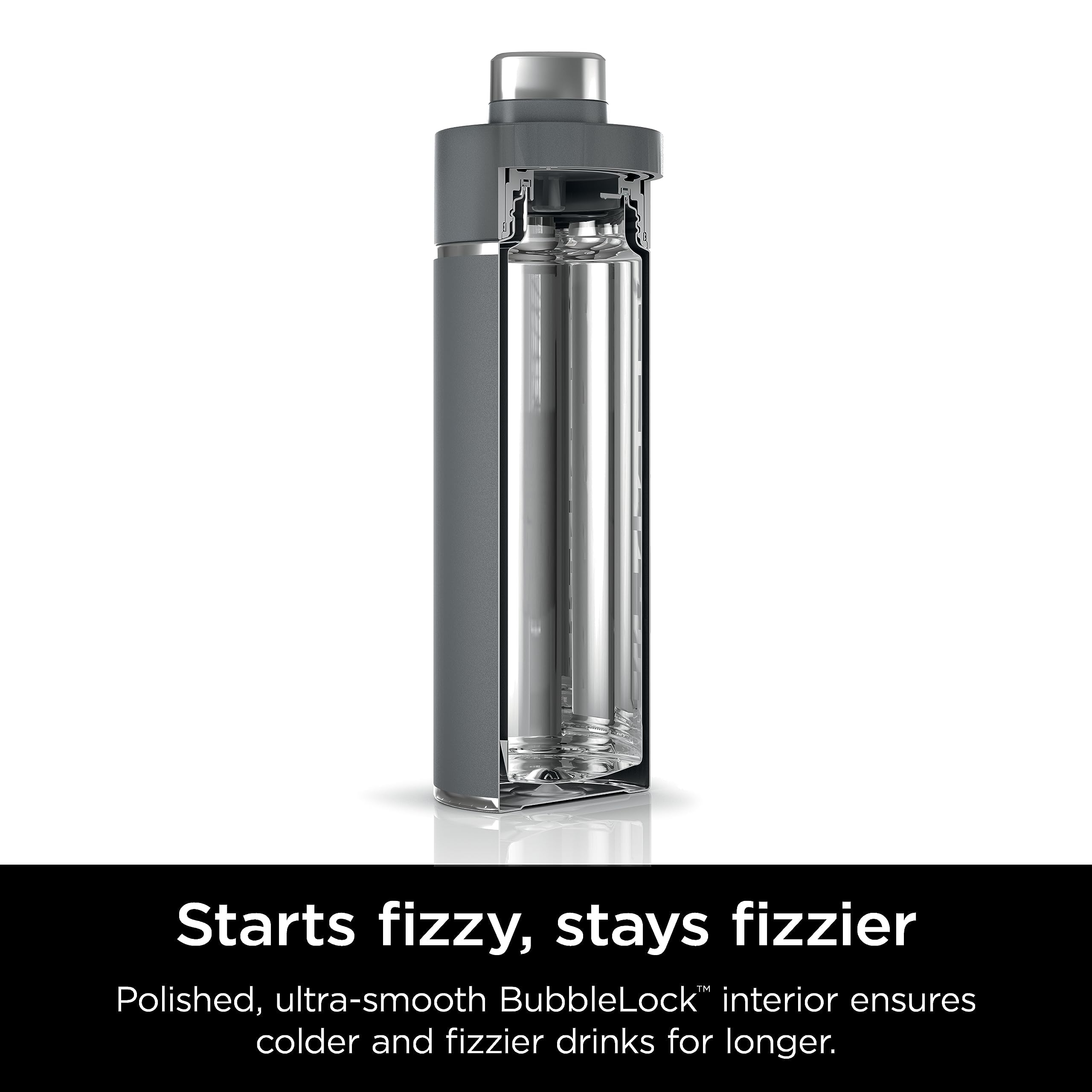 Ninja Dw2401Gy Thirsti 24Oz Travel Water Bottle, For Carbonated Sparkling Drinks, Colder