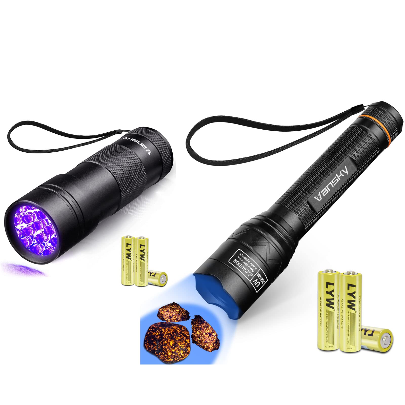 Vansky 【Recommend 365Nm And 12 Led 395Nm Blacklight Uv Flashlight Pet Urine Detector For Dog/Cat Urine, Dry Stains