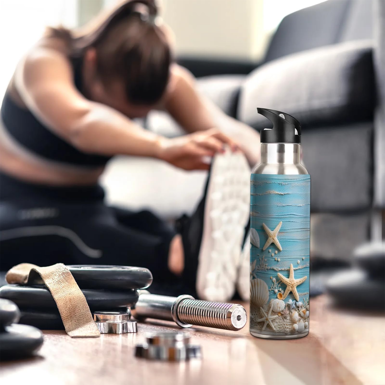 Sport Water Bottles, Insulated Water Bottle For Men Women, 600Ml (20Oz) Stainless Steel Gym Water