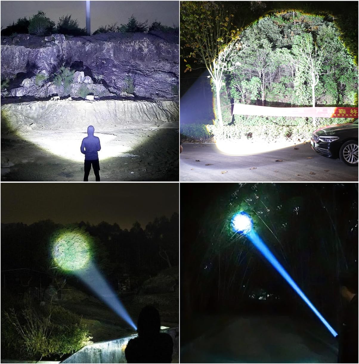 Wssbond Small Flashlights 20000 High Lumens - Led Rechargeable Flashlight 1500 Meter Long Beam Magnetic Flashlight Zoomable Waterproof For Home Emergency Search Tactical Spotlight Flash Light