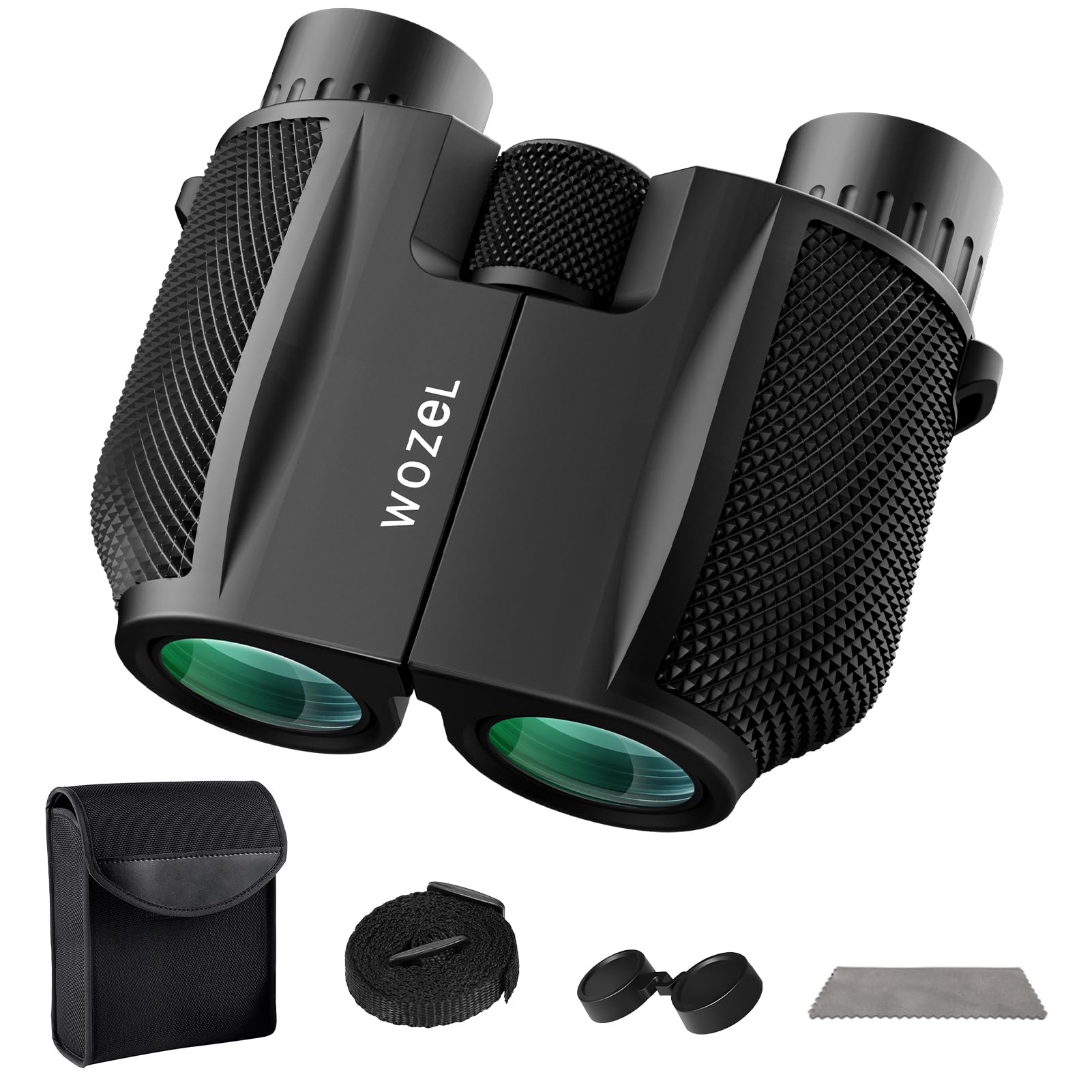 Wozel 10X25 High Powered Binoculars For Adults - Compact Binoculars For Kids With Large View - Small Pocket Binoculars For Bird Watching Hunting Stargazing Cruise Ship Travel Hiking