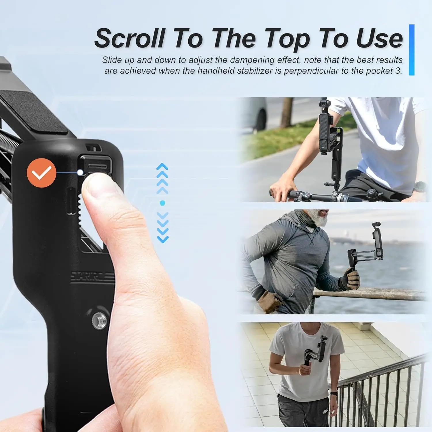 Wllbmdj Handheld Stabilizer For Dji Osmo Pocket 3 Handheld Stabilizer Collapsible Z-Axis Shock Absorber Handle Grip Holder Storage Case
