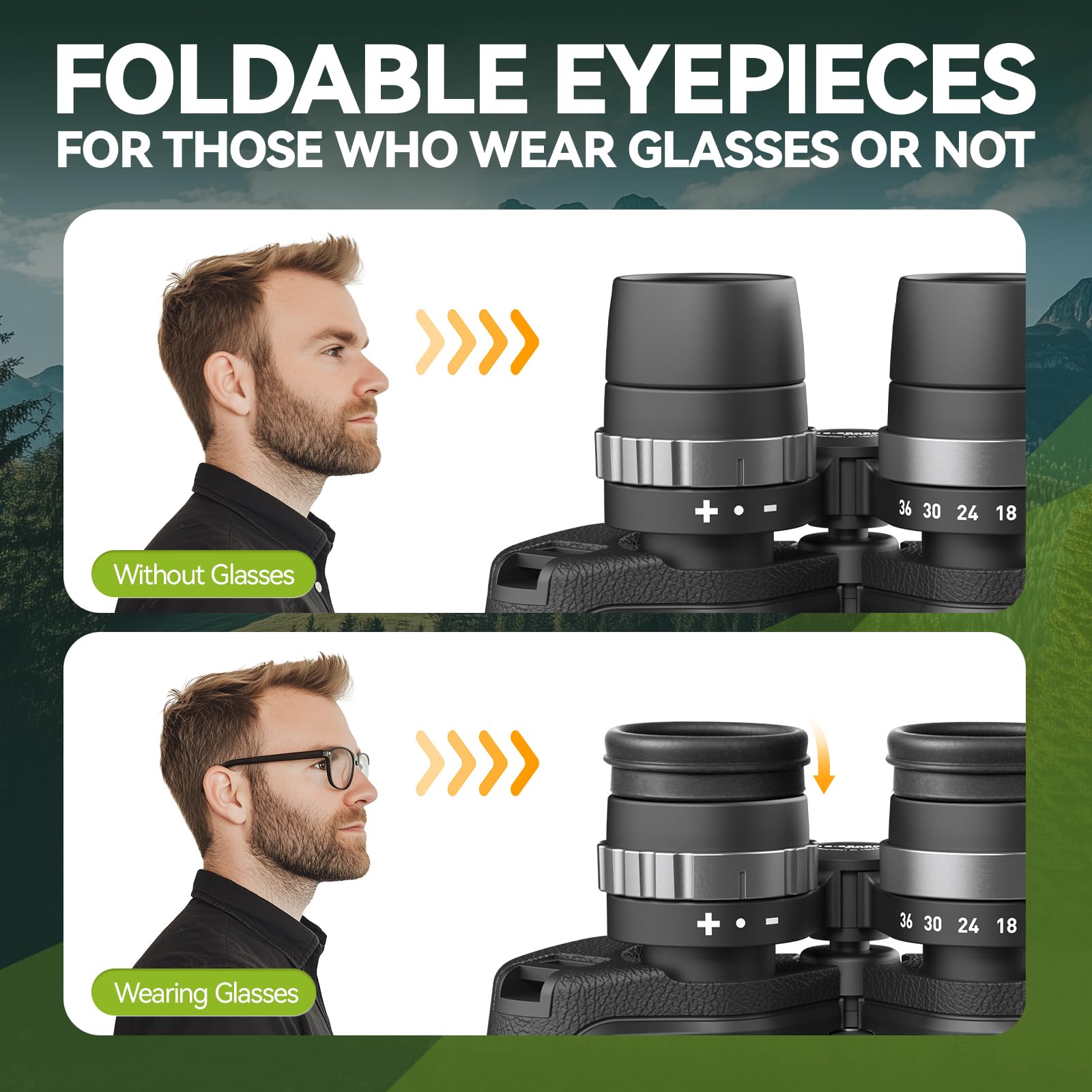 Wozel 12-36X50 High Powered Zoom Binoculars For Adults - Hd Professional Binoculars With Large Vision - Waterproof Binocular With Low Light For Bird Watching Travel Hunting Sports Cruise Outdoor