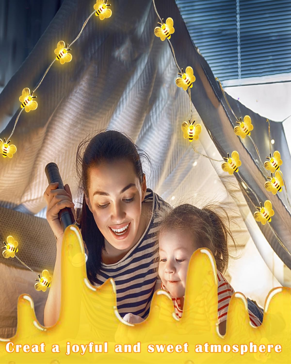 Iticdecor Bee Lights Cute Bee Fairy Lights With Timer 10Ft 30 Leds Christmas  Honey Bee Decorative String Lights For Bedroom Birthday Party Wedding Xmas Plants Patios Decor
