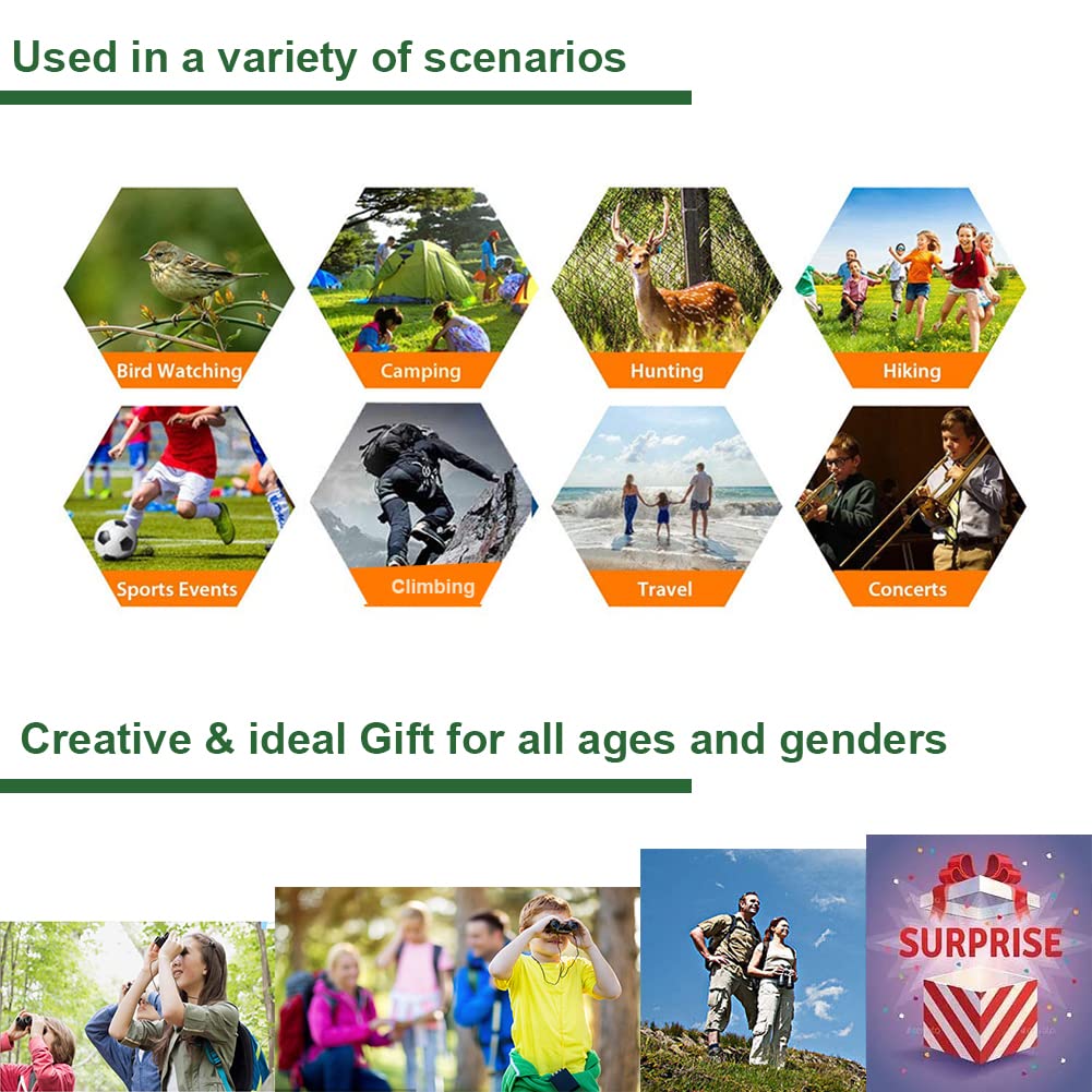 Awoez 10X22 Compact Binoculars For Adults Teens, Mini Small Optical Binoculars For Bird Watching Opera Hiking Hunting Travel Concert (Pink, 10X22)