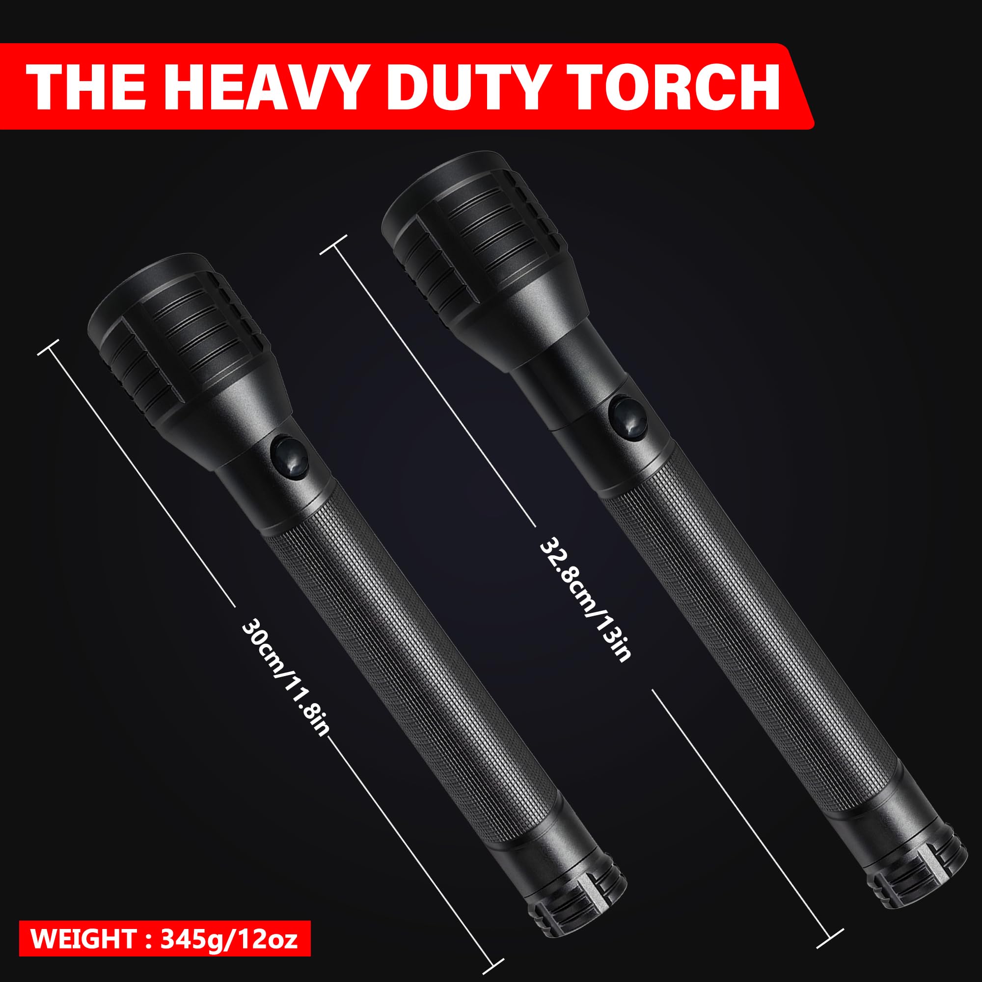 Zyunmall Heavy-Duty 3-Cell D Flashlight With Zoomable 3 Lighting Modes Led Flashlights