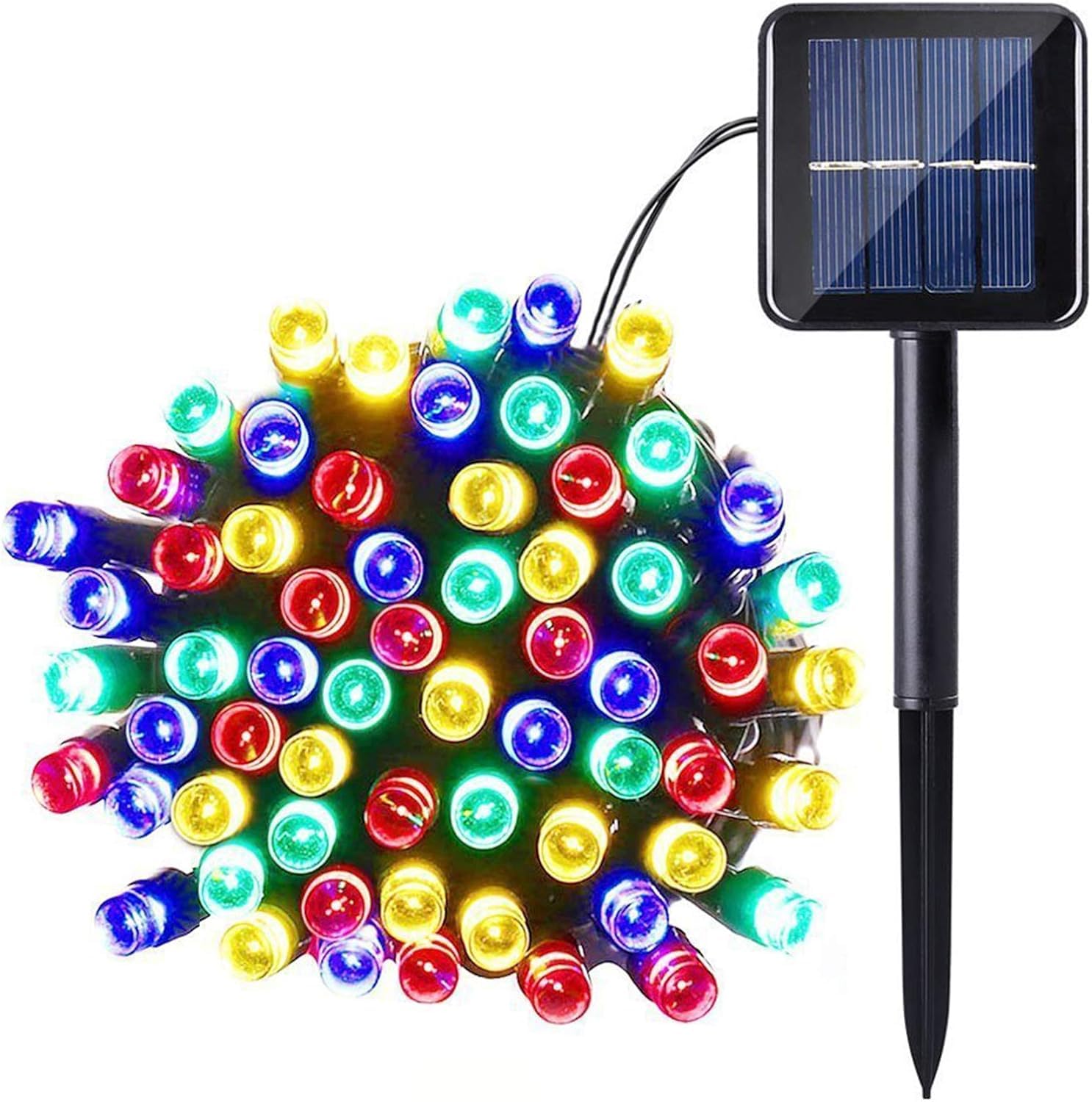 Jayijaxin 200 Led Solar String Lights 72Ft Solar Powered Christmas Light With 8 Lighting Modes, Waterproof Tree Lights For Outdoor Outside Xmas Wedding Garden Party Decoration Multicolor