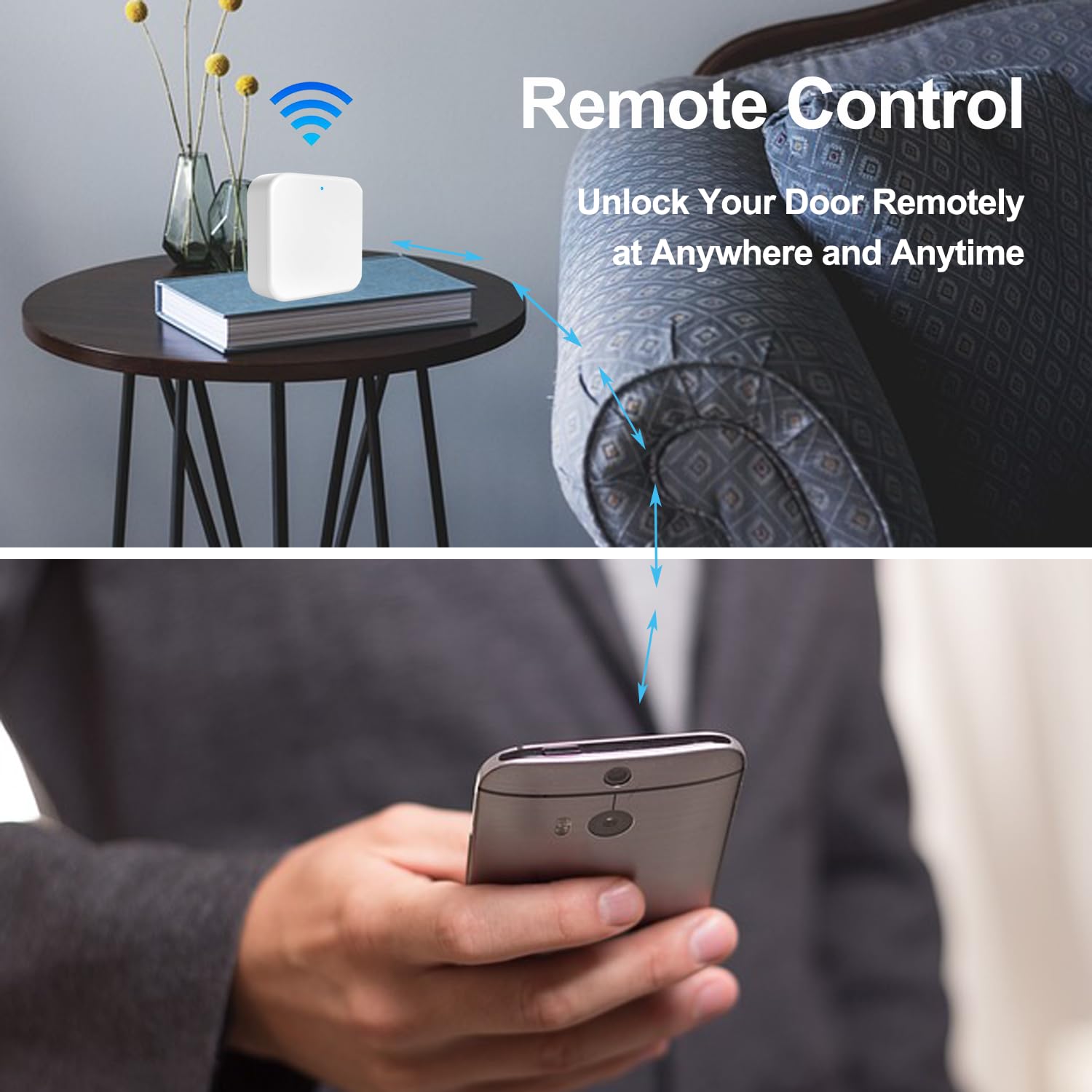 Seveko Smart Lock Wifi Gateway, G2 Gateway Remotely Control Smart Door Lock With Tt Lock App, Compatible With Alexa Voice Control Keyless Entry Door Lock (Wifi 2.4Ghz)