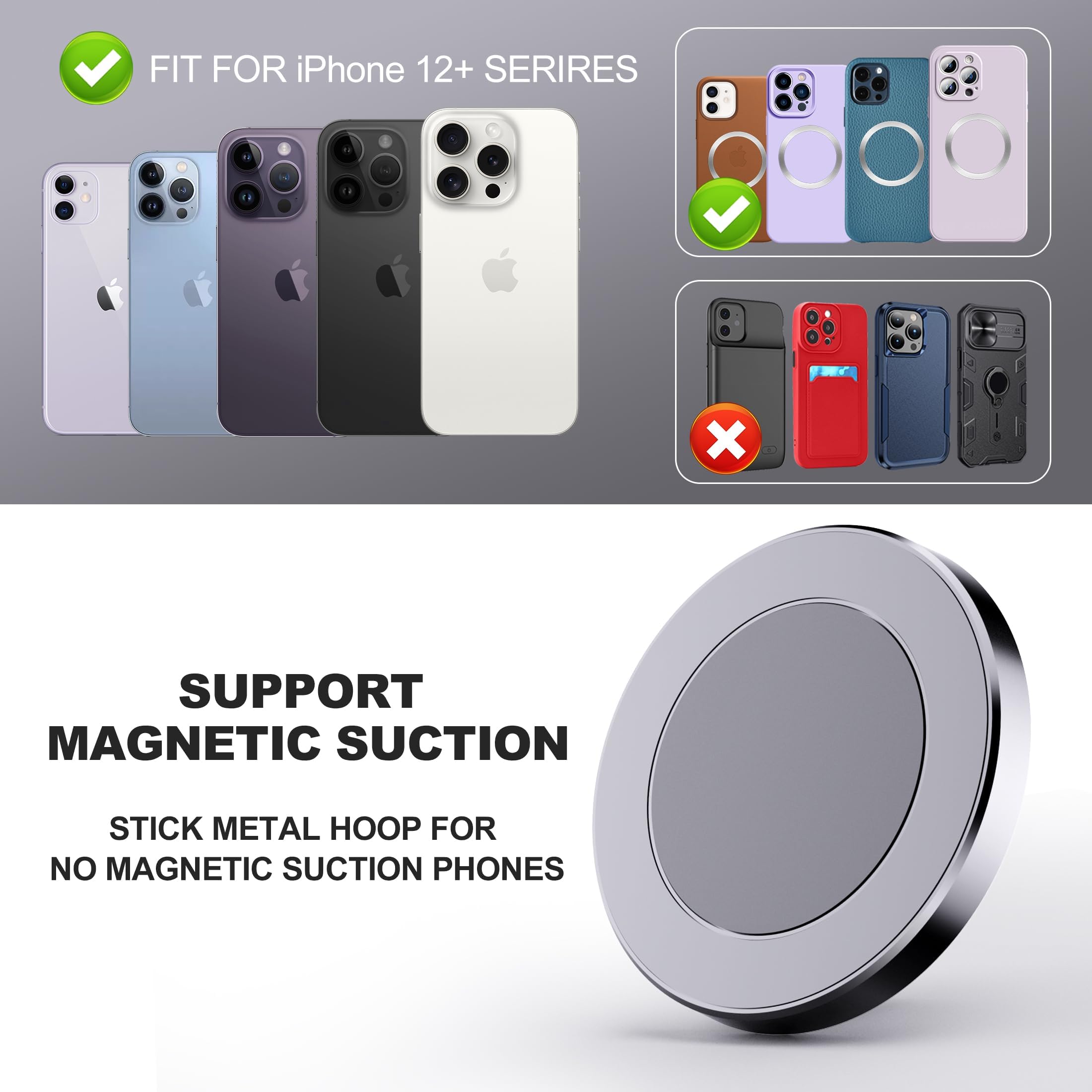 Surfcabin Cnc Vent Phone Holder, Magnetic Car Air Vent Phone Holder Cradles Mount Compatible With F150 2015-2020 & Super Duty F250 F350 F450 2017- Universal Bracket Stand For Iphone & Android