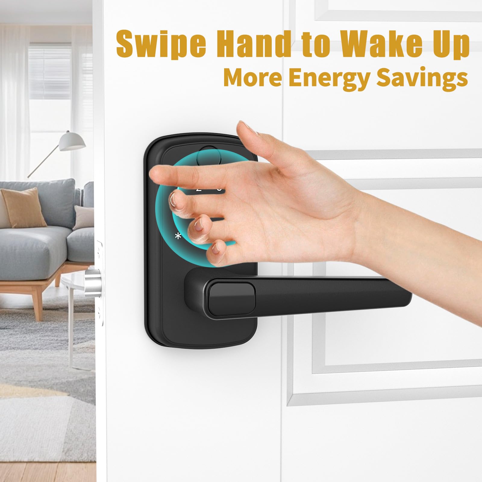 Olumat Smart Lock Gateway: Keyless Entry Door Lock With Keypad, Fingerprint, And App Control - Biometric Home Security (Black)