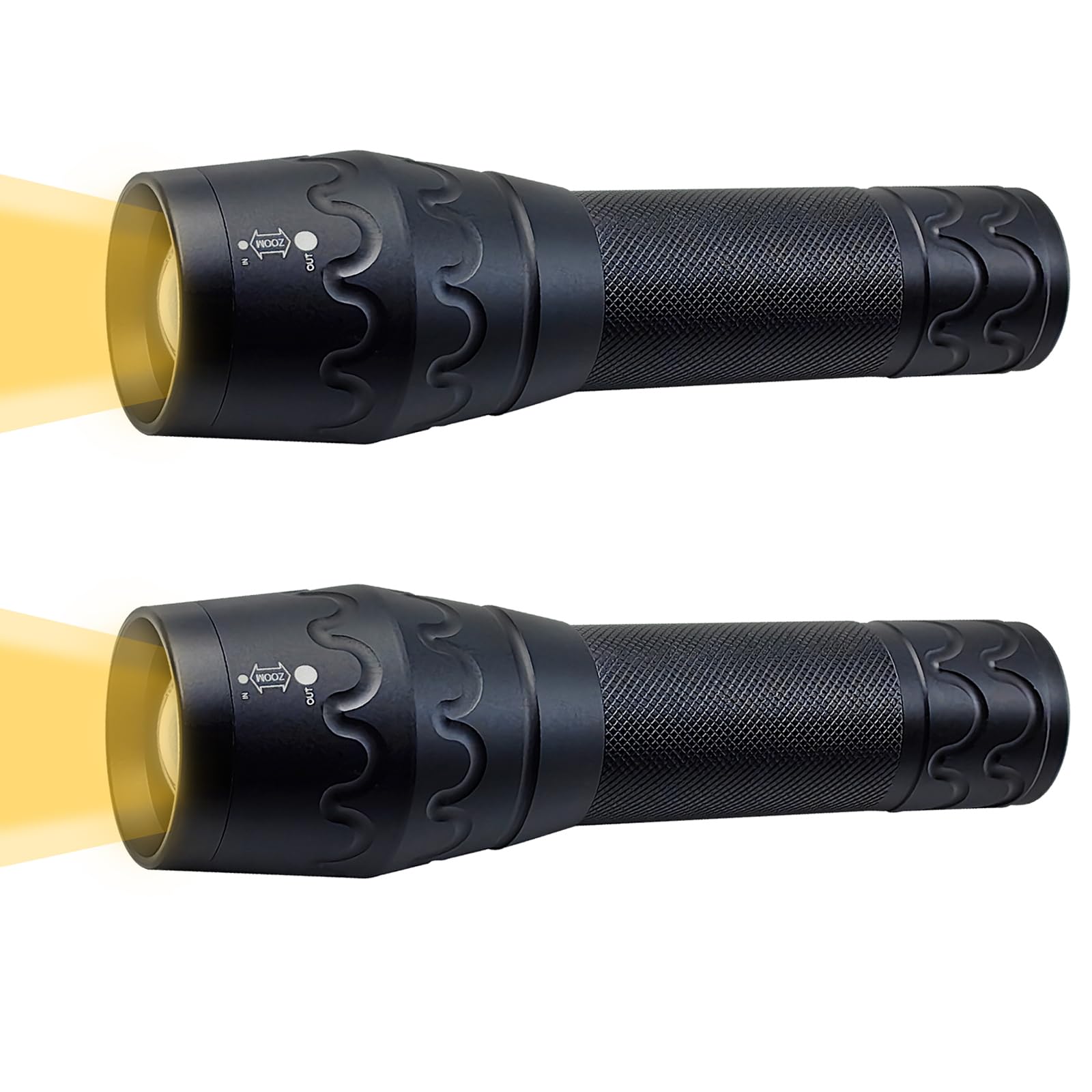 Miuree Warm Light Flashlight Single Mode High Lumens Led Flashlight For Outdoor Camping Hiking Emergency,2-Pack