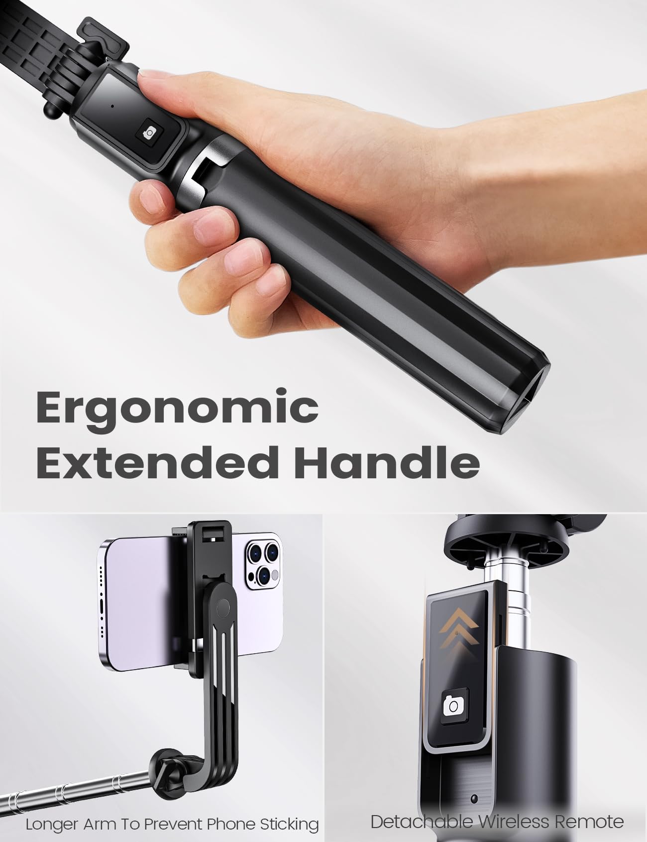 Anxre Selfie Stick Tripod With Remote, Extendable 360° Rotatable Selfie Stick, 41.7" Phone Tripod Stand For Cell Phone Filming Compatible With Iphone Samsung Android Smartphone Gopro