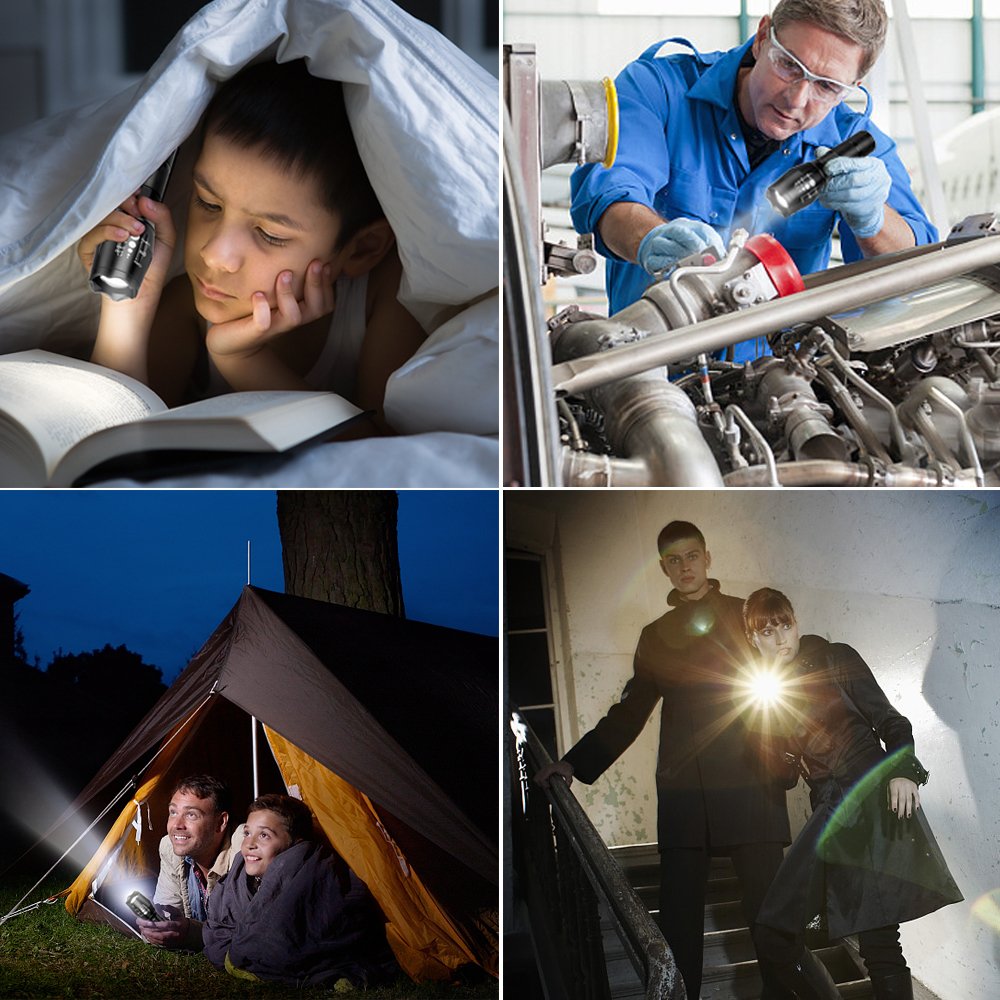 Miuree 2 Pack Tactical Led Flashlight Military Grade 2000 Lumens 5 Mode Zoomable Flashlights For Hurricane Emergency