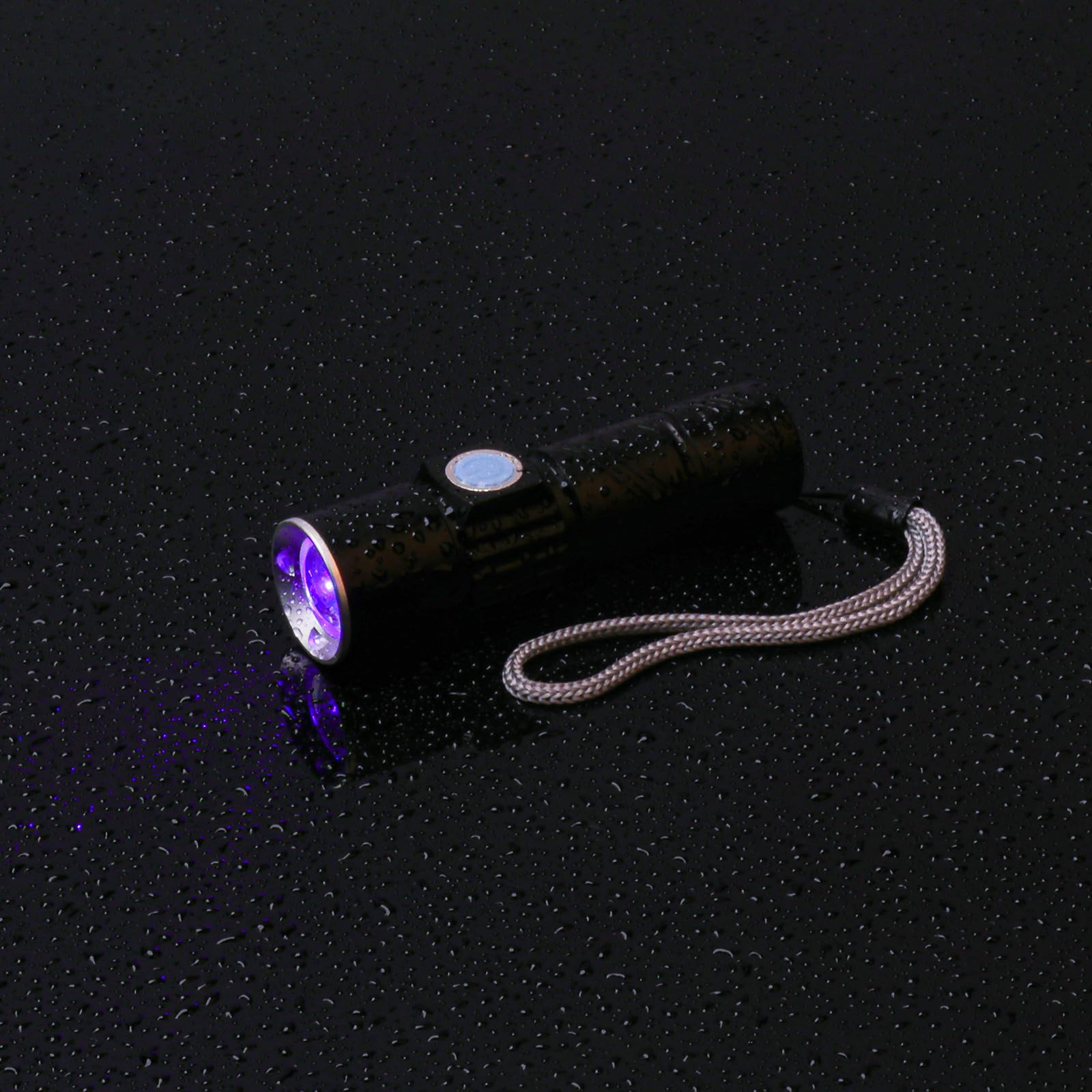 Cosoos Usb Rechargeable Black Light Flashlight, 395Nm Uv Flashlight With 3 Modes, Mini Handhled Pocket Zoomable Torch, Portable Detector For Dog Urine, Stains, Resin Curing, Scorpions
