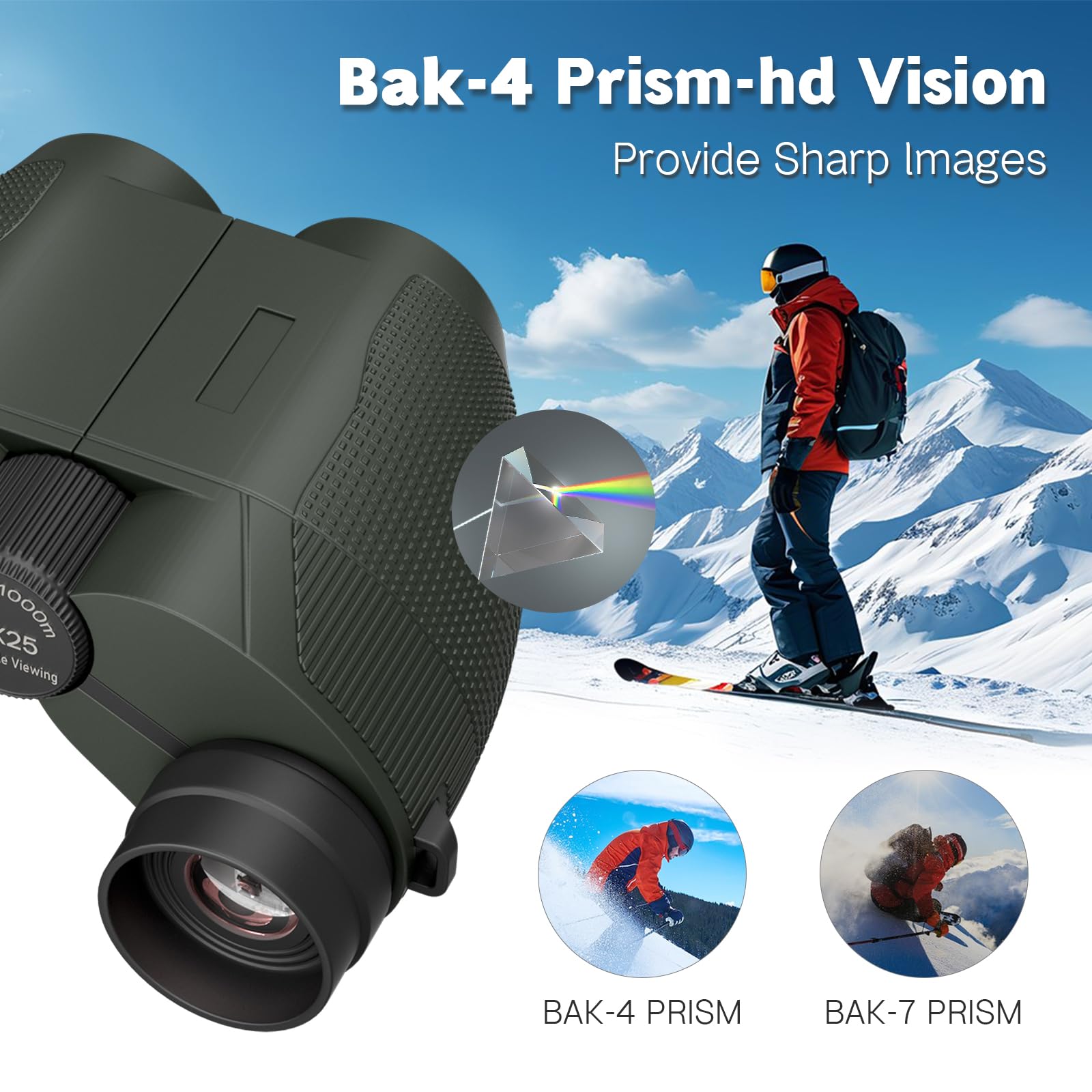 Awvlvwa 20X25 Compact Binoculars For Adults & Kids – High-Powered, Wide Eyepiece, Waterproof Binoculars With Low Light Vision – Perfect For Bird Watching, Outdoor Hunting, And Sightseeing (Green)