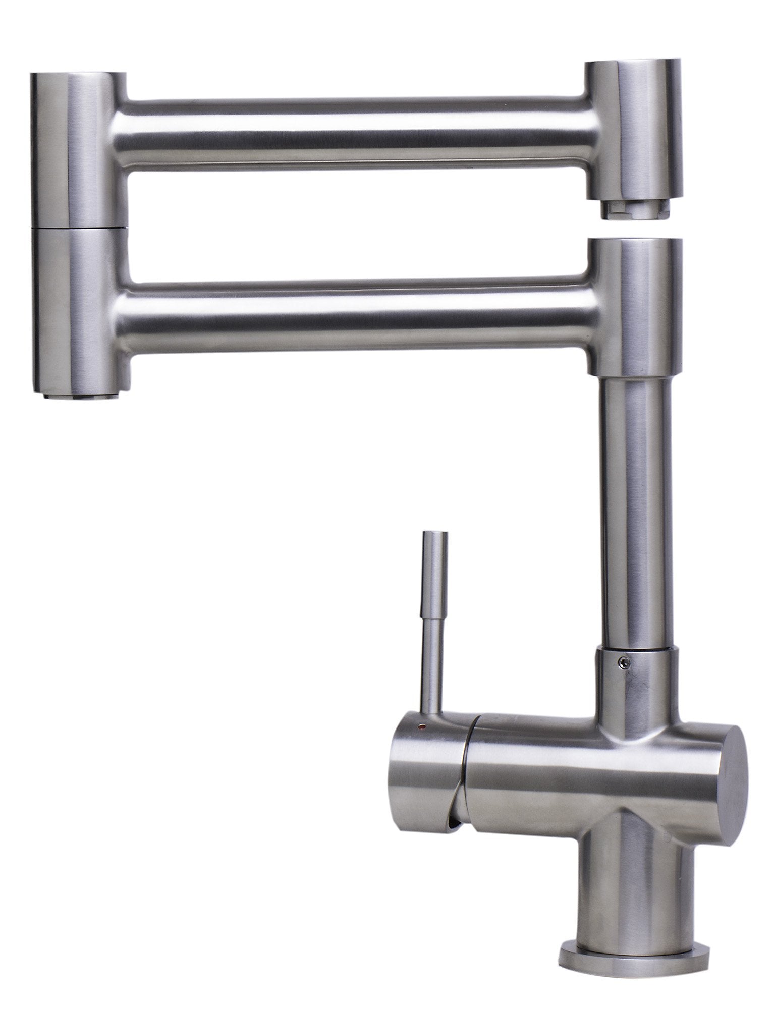 Alfi Brand Alfi Ab2038-Bss Solid Brushed Stainless Steel Retractable Single Hole Kitchen Faucet, 15" D X 12 1/8" H