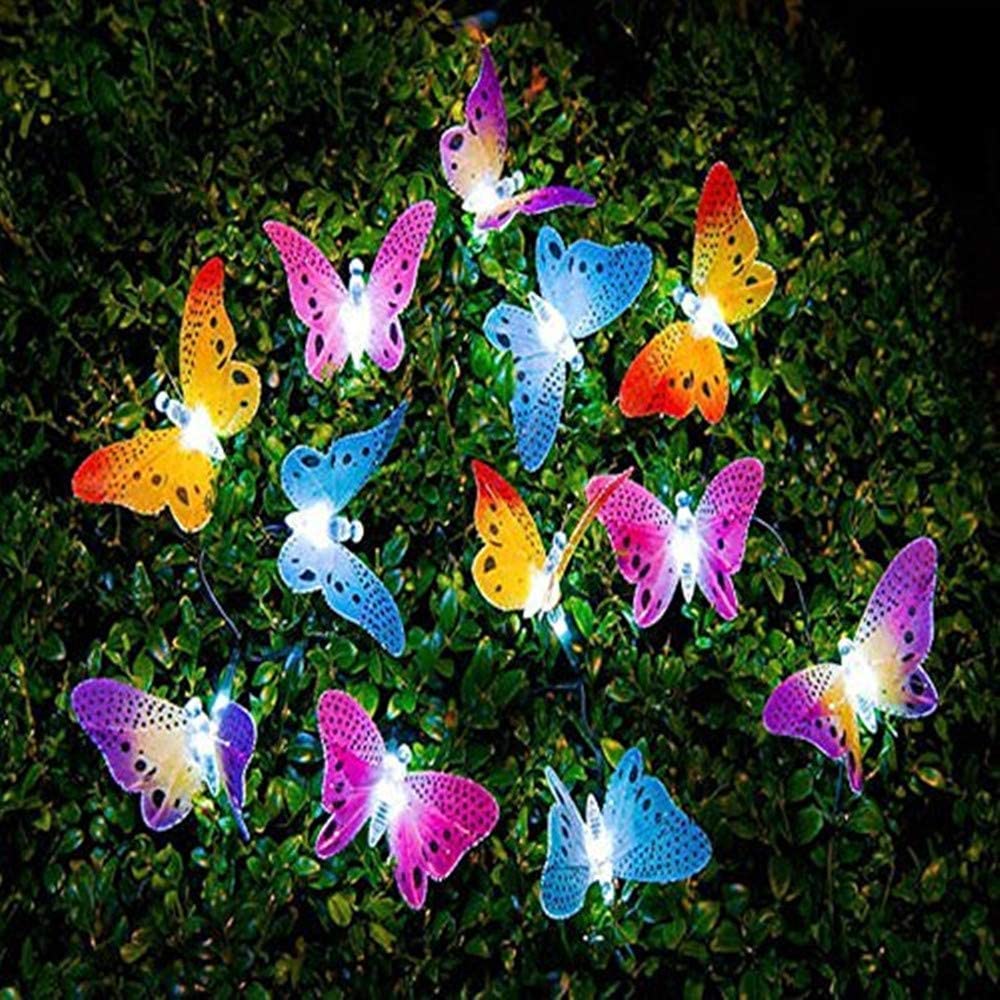 Berocia 20 Led Butterfly String Lights With Remote Usb Plug In Outdoor Waterproof Twinkle Fairy Lights 8 Modes For Camping Indoor Bedroom Home Garden Party Decor Xmas Tree Porch Patio Night Light