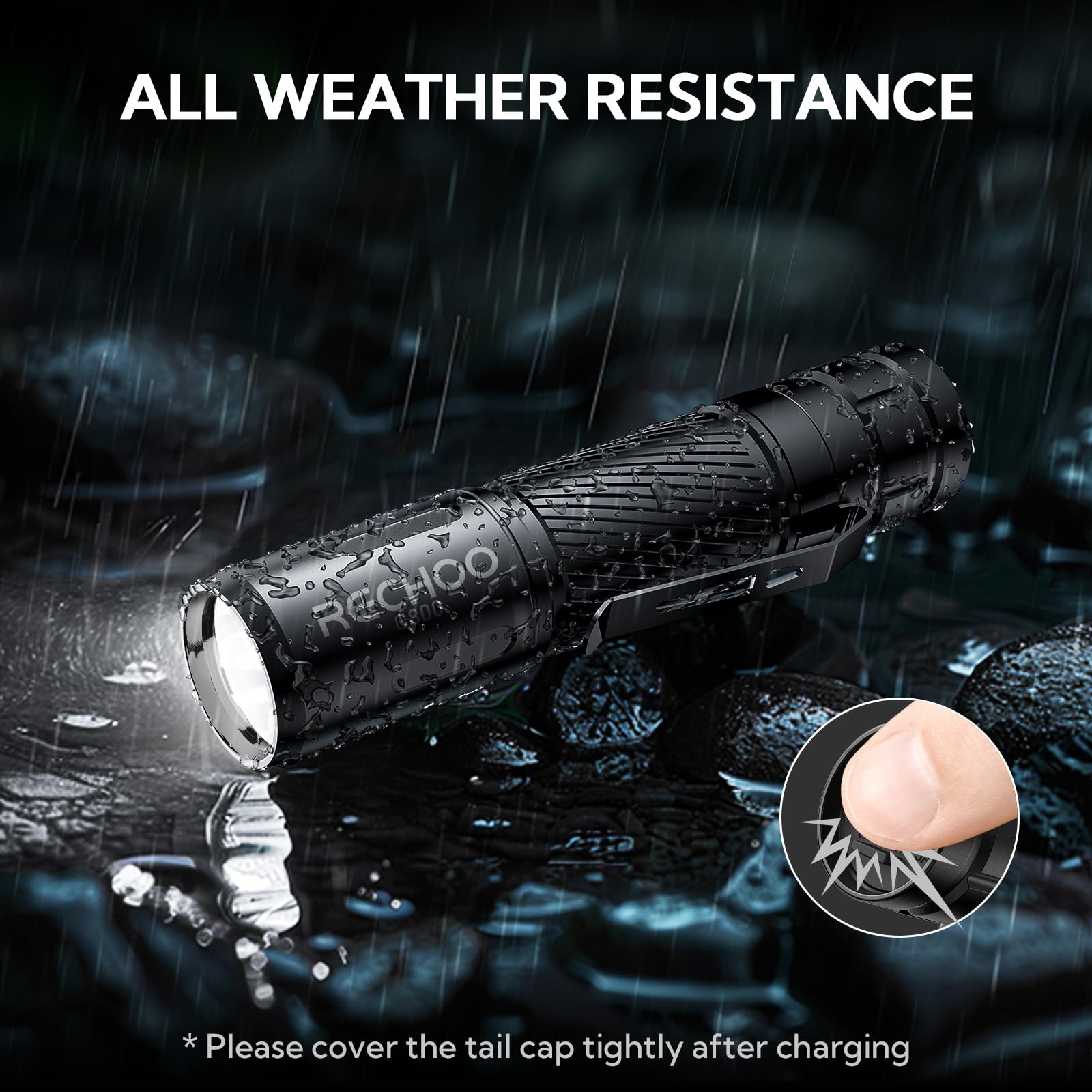 Rechoo Rechargeable Flashlights High Lumens, G800 Rechargeable Flashlight With 3 Lighting Modes, Mini Led Flashlight, Pocket-Size Edc Flash Light For Home, Emergency, Camping Gear (Battery Included)