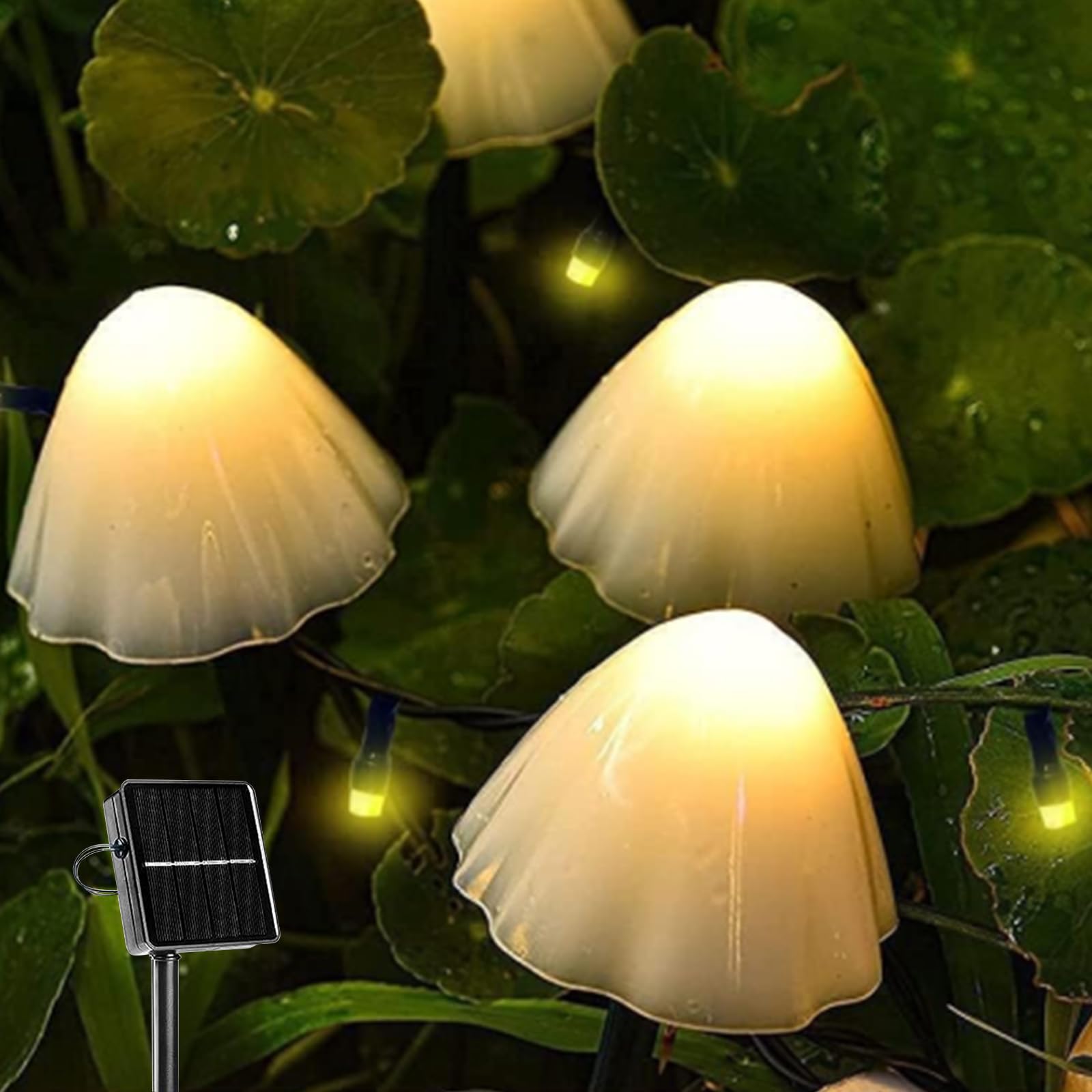 Cyindzchwy Mushroom Light, Plug-In Outdoor Garden Lights, 12Pcs 8 Modes Pathway Landscape Lights Outdoor Decor Fairy String Light For Yard Patio Lawn Garden Pathway(Warm White)
