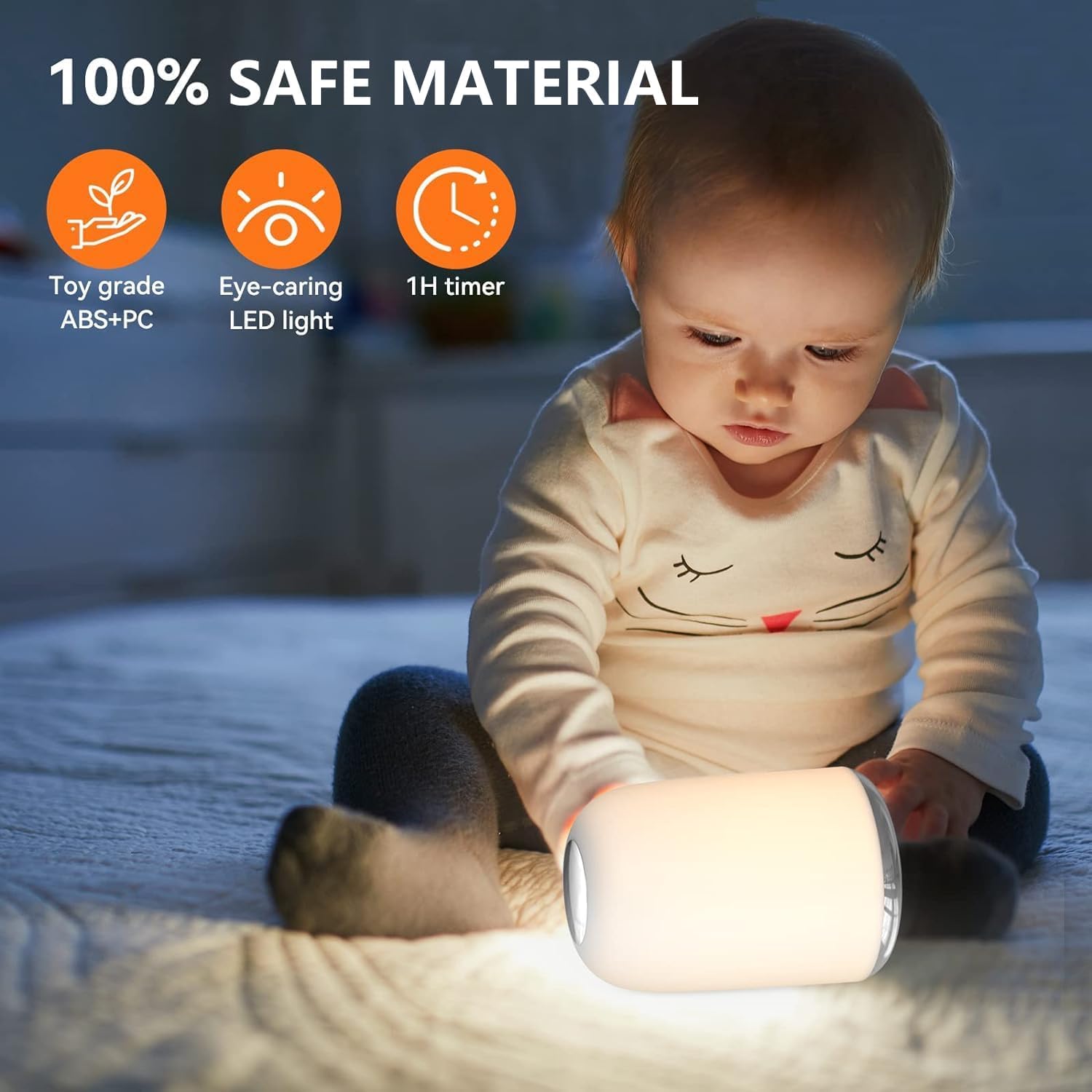 Hifree Touch Bedside Table Lamp,Portable Usb-C Rechargeable Night Light For Kids. Rgb Dimmable With 3 Modes For Bedroom, Nursery,Living Room. Soft Eye-Caring Small Lamp(Cold, Warm, And Rgb)