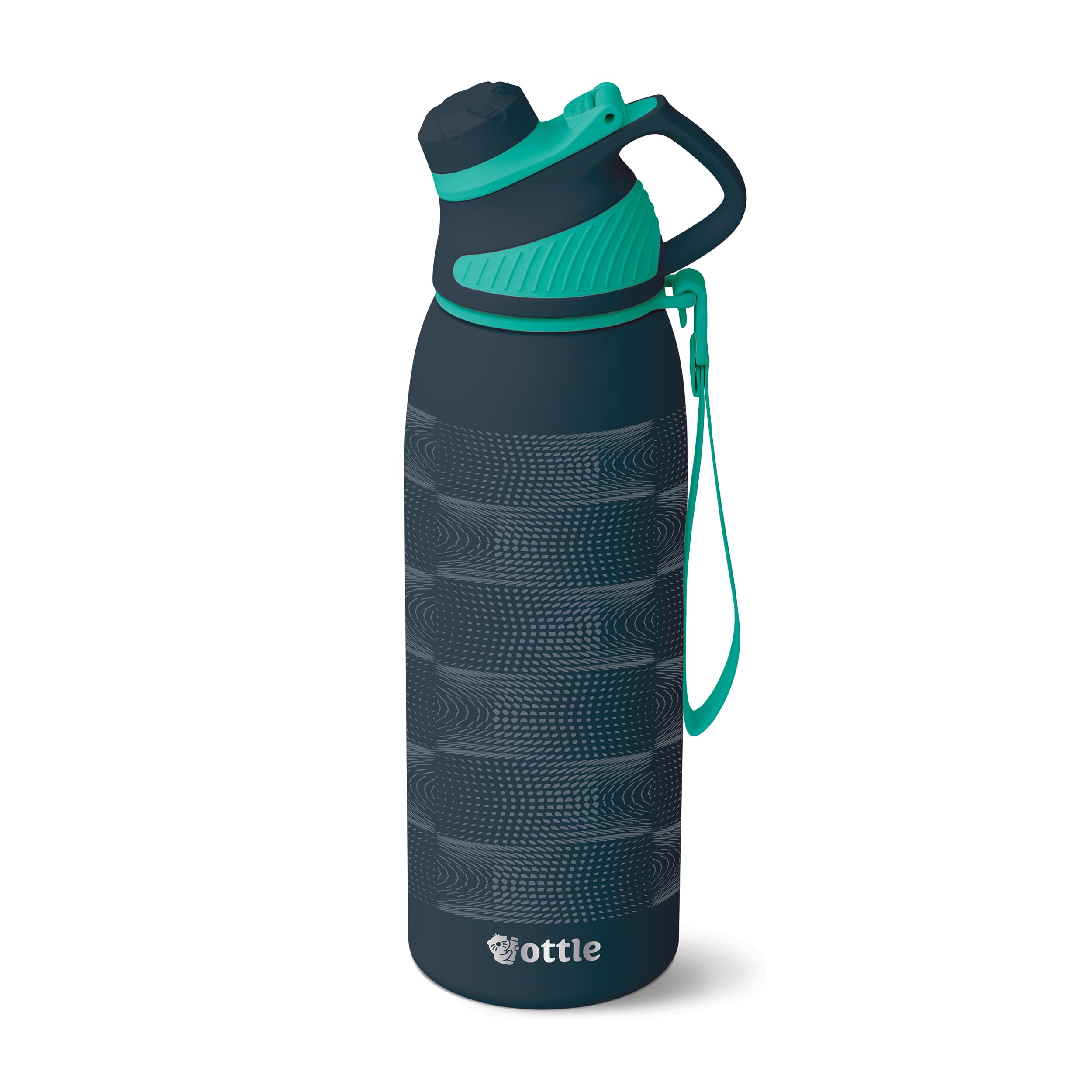 Ottle Reef Roamer Stainless Steel Water Bottle - 34 Oz Insulated Flask With Leak Proof Lid,