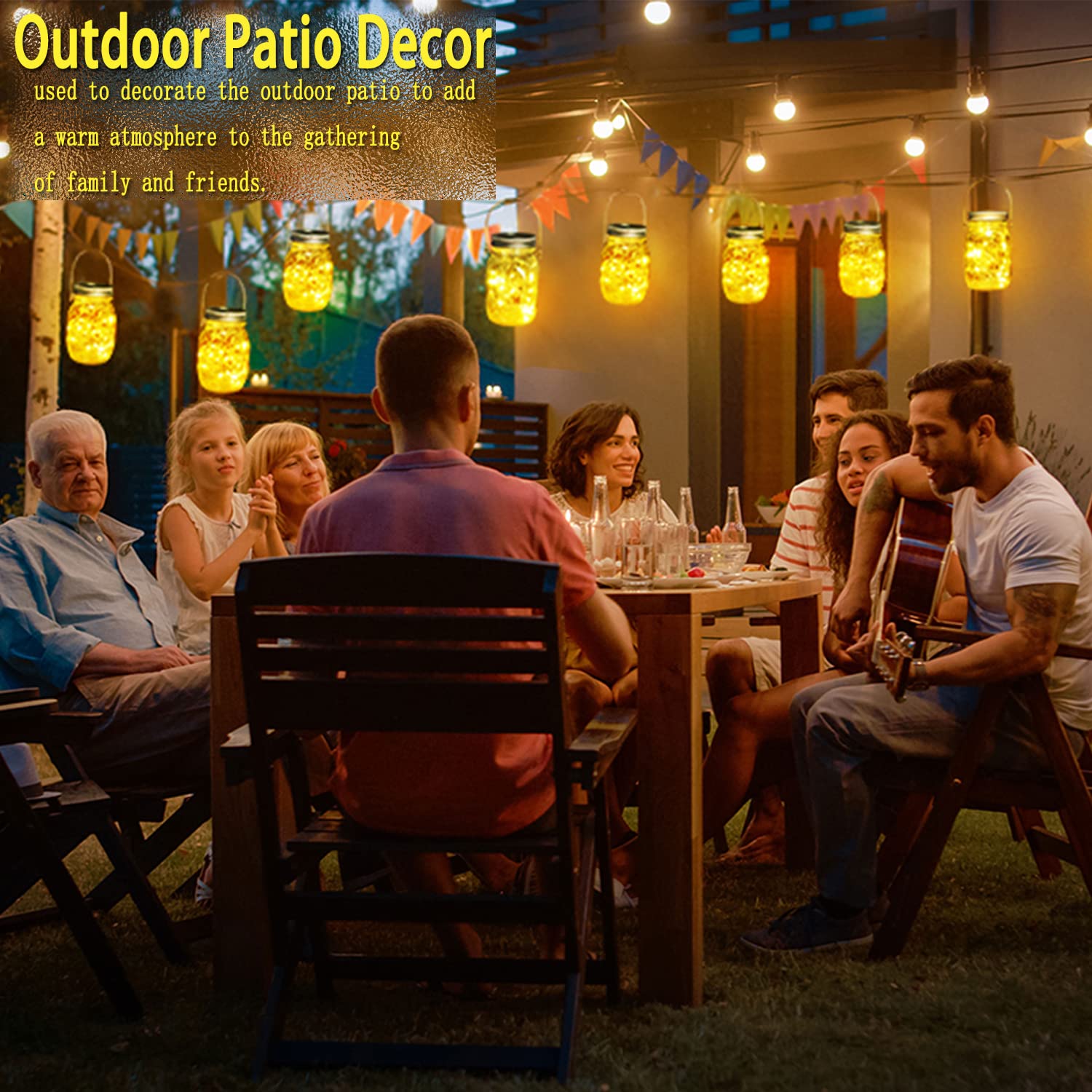 Cooo 12 Pack Crystal Glass Solar Lanterns Outdoor Waterproof 30Led Mason Jar Lights Solar Powered Garden Household Lamp Sets(Just A Little More, Get Double The Delight -12 Sets Warm White)