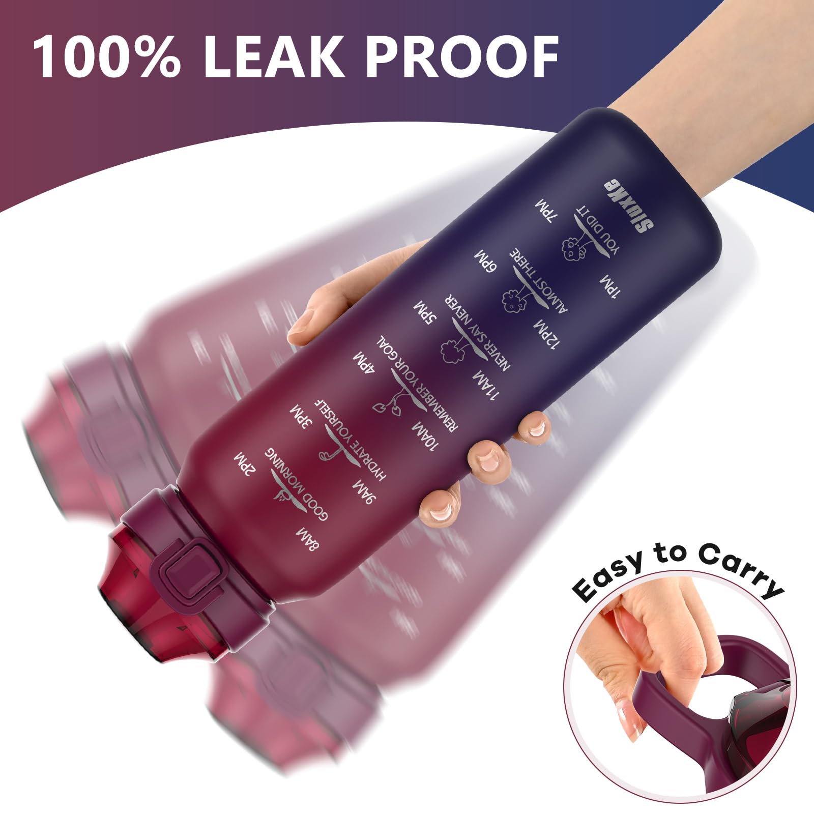 Insulated Water Bottle 32Oz With 2Lids,18/10 Stainless Steel 1000Ml Insulated Water Bottle Double