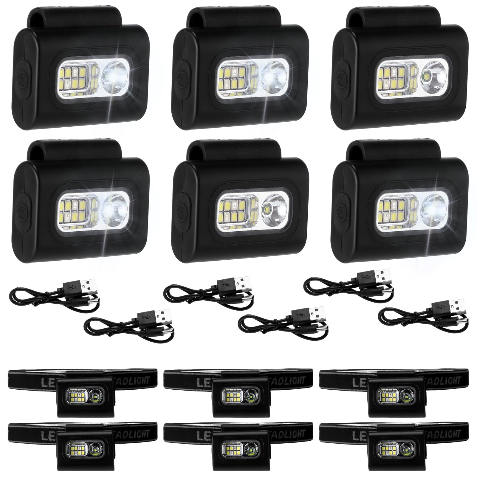 Tujoe 6 Pcs Led Running Lights For Runners Joggers Safety Jogging Led Light Clip Rechargeable Reflective Running Gear Magnetic Usb Night Walking For Hiking Jogging Outdoor