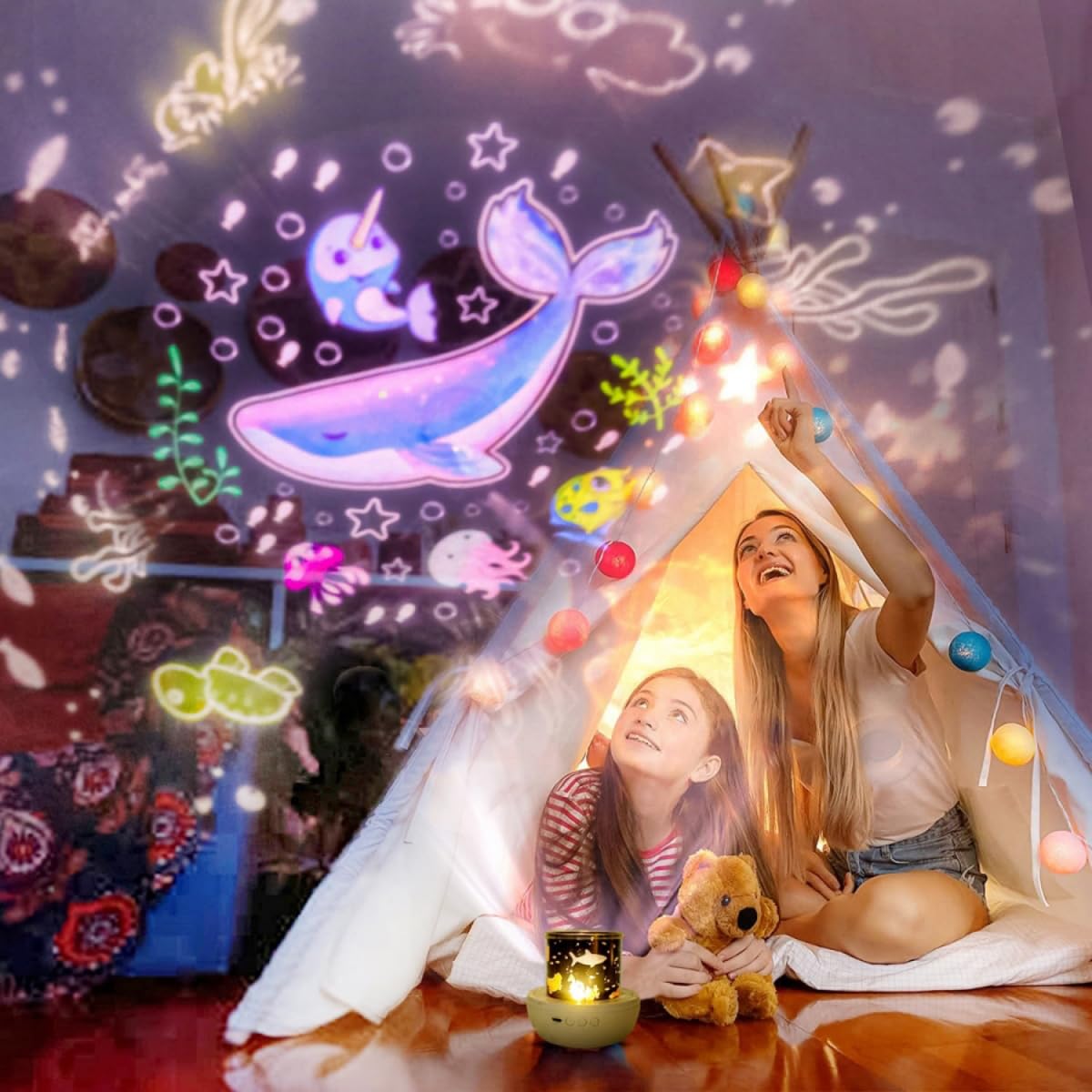 Lytrdit 21 Sets Of Films, Night Lights For Kids Bedroom, Ceiling, Baby Night Light Projector, Star Galaxy Projector For Kids Baby Girls With 360° Rotating Dimmable, Birthday, Christmas, Nursery, Room Decor