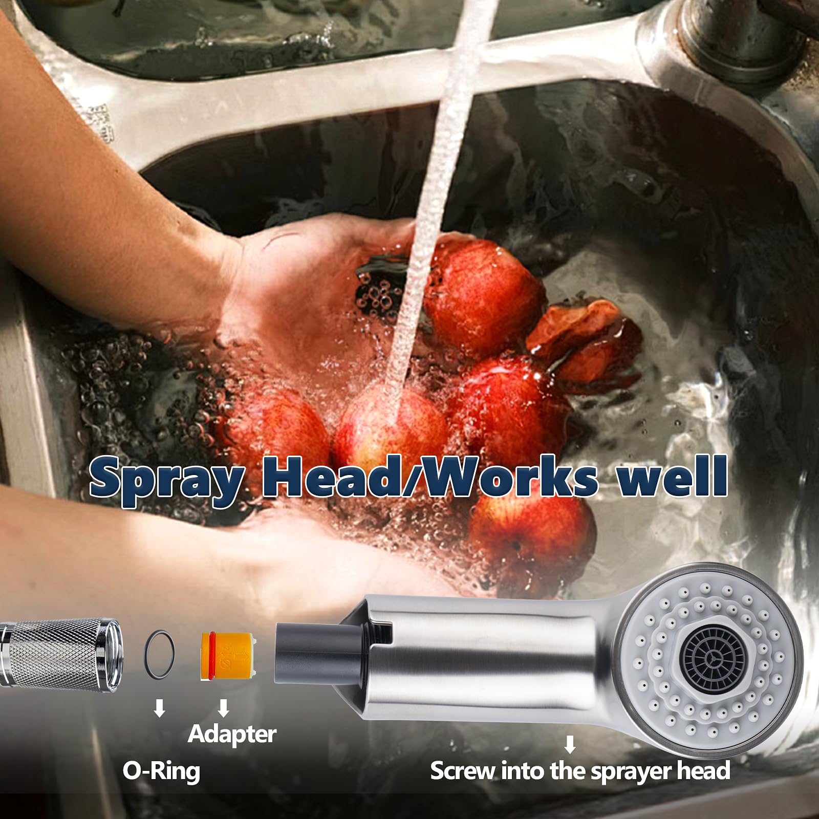 Gcbcrit Pull-Out Spray Wand For Grohe Parts 46312Sd0 / 46298Sd0, Fits For Grohe Pull Out Faucets, Replacement For Grohe Kitchen Faucets Parts, Realsteel