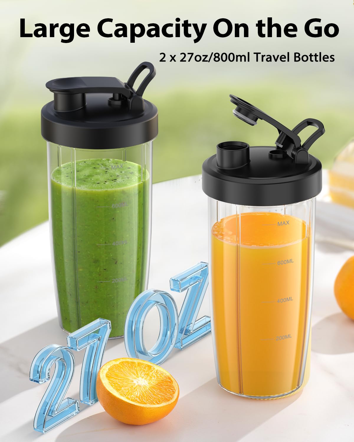 Koios 900W Smoothie Blender For Kitchen With 27Oz No-Bpa Portable Bottles And Spout Lids + Upgrated 5-In-1 Handheld Blender, Titanium Enhanced Blender Shaft,