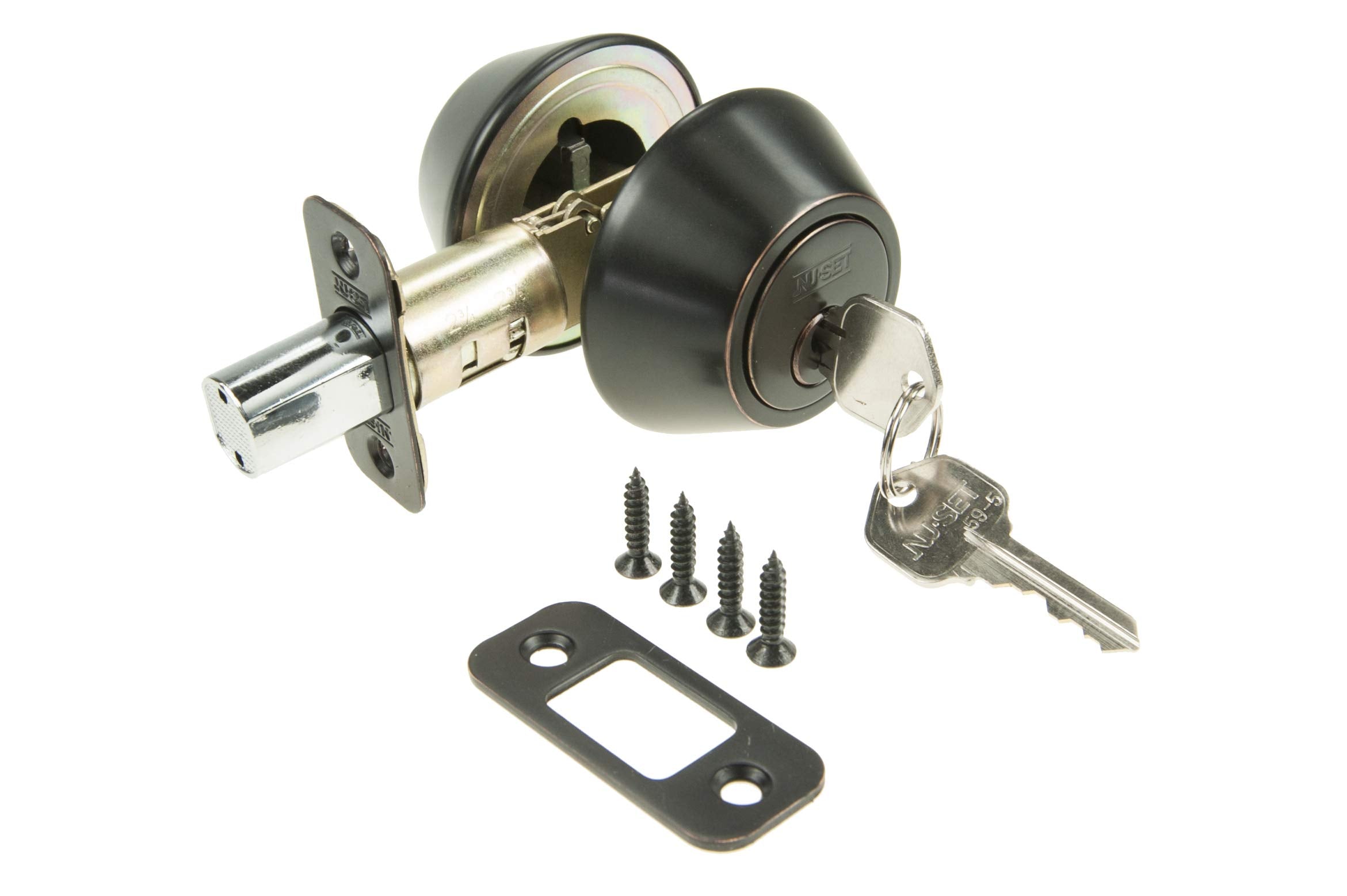 Nu-Set Double Cylinders Deadbolt Keyed Alike Lock, Oil Rubbed Bronze Finish, Key 1-Pack (75010B3Ka)