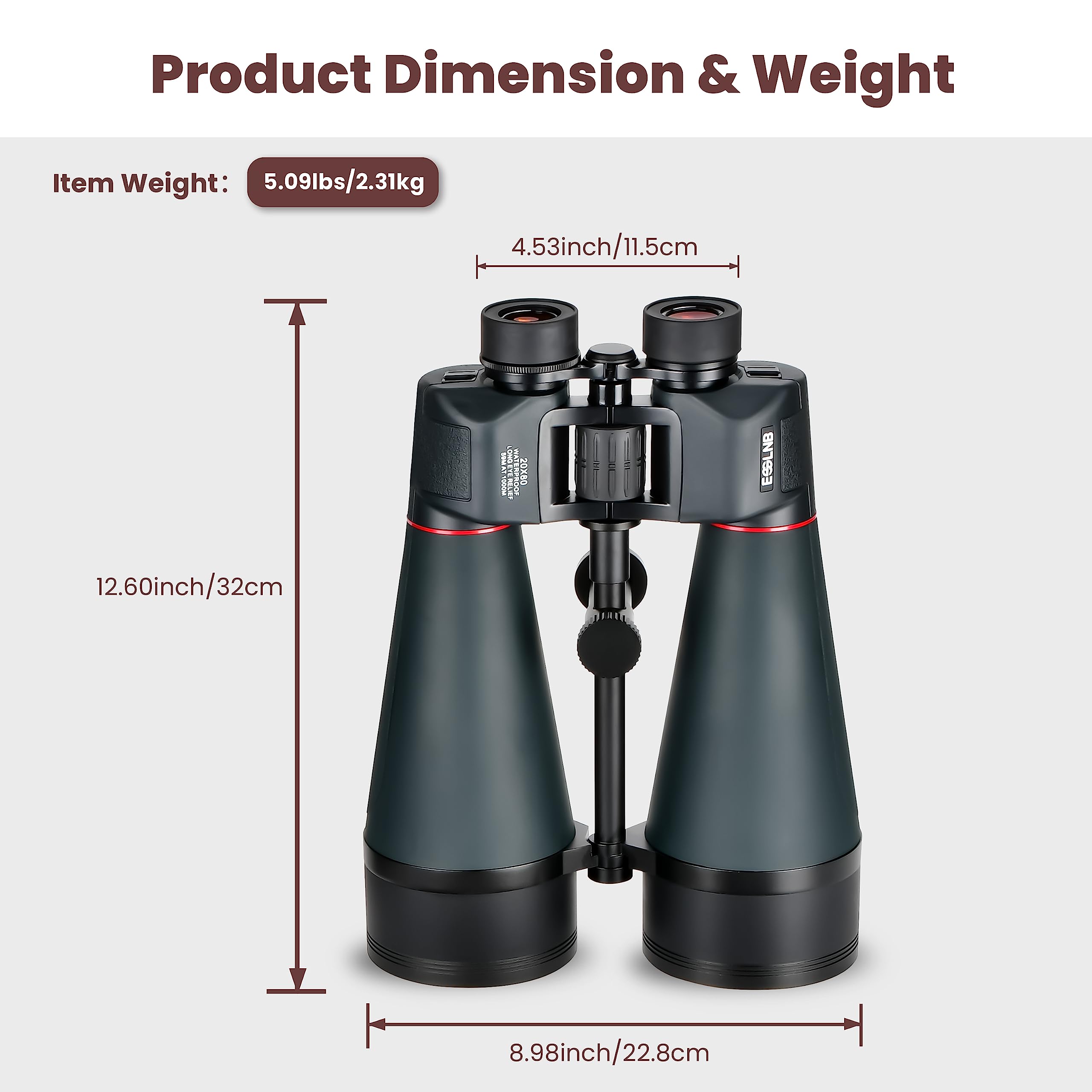 Esslnb Astronomy Binoculars - 20X80 For Adults, Outdoor Waterproof Binoculars For Bird Watching, Travel And Stargazing With Tripod Adapter And Carrying Bag