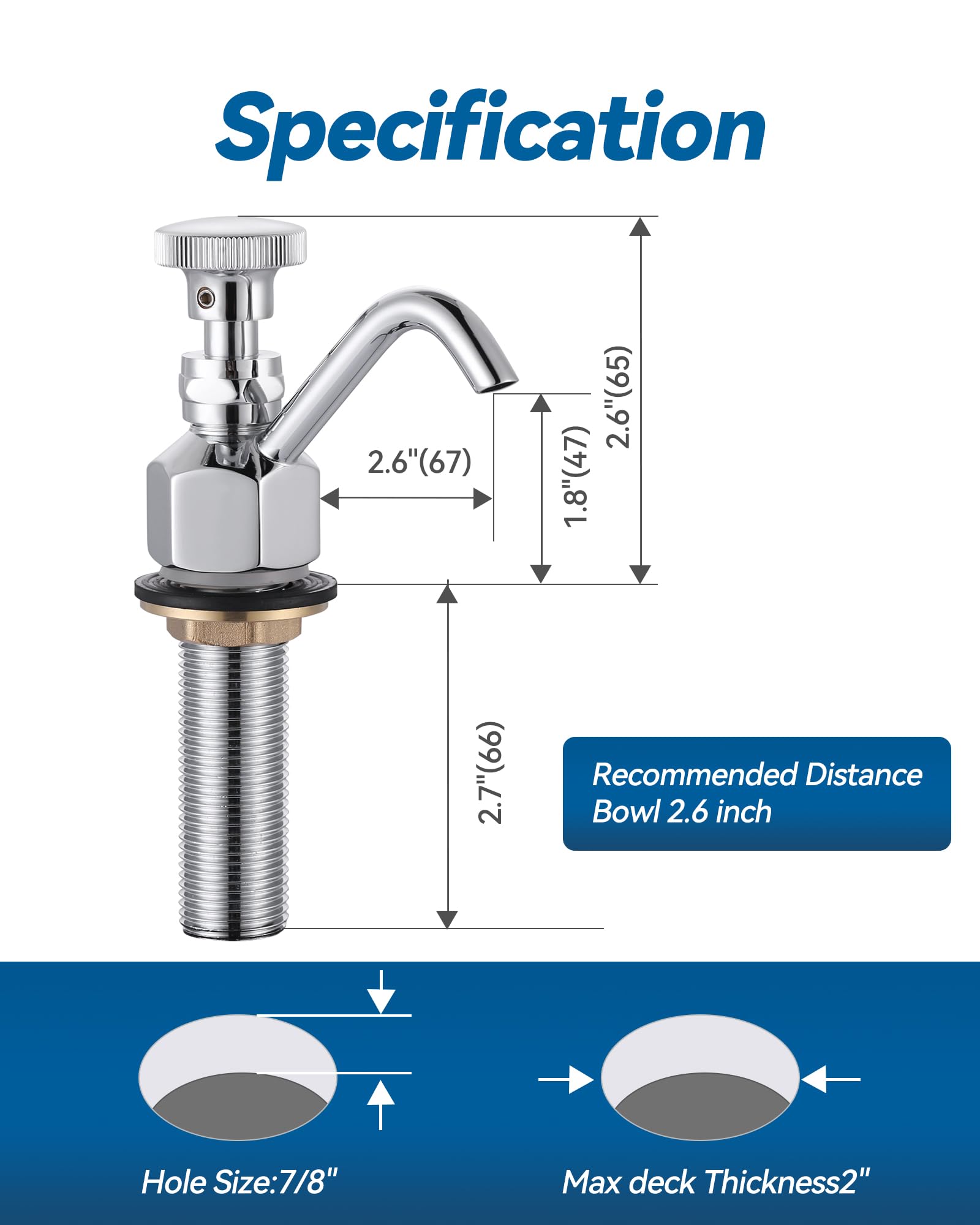 Iviga Dipper Well Faucet, Coffee Shop Bar Counter Sink Faucet, Brass Commercial Food Washing Tool For Washing Coffee Ice Cream Spoon Utensils Accessory Kitchen Equipment, With Quick Connector